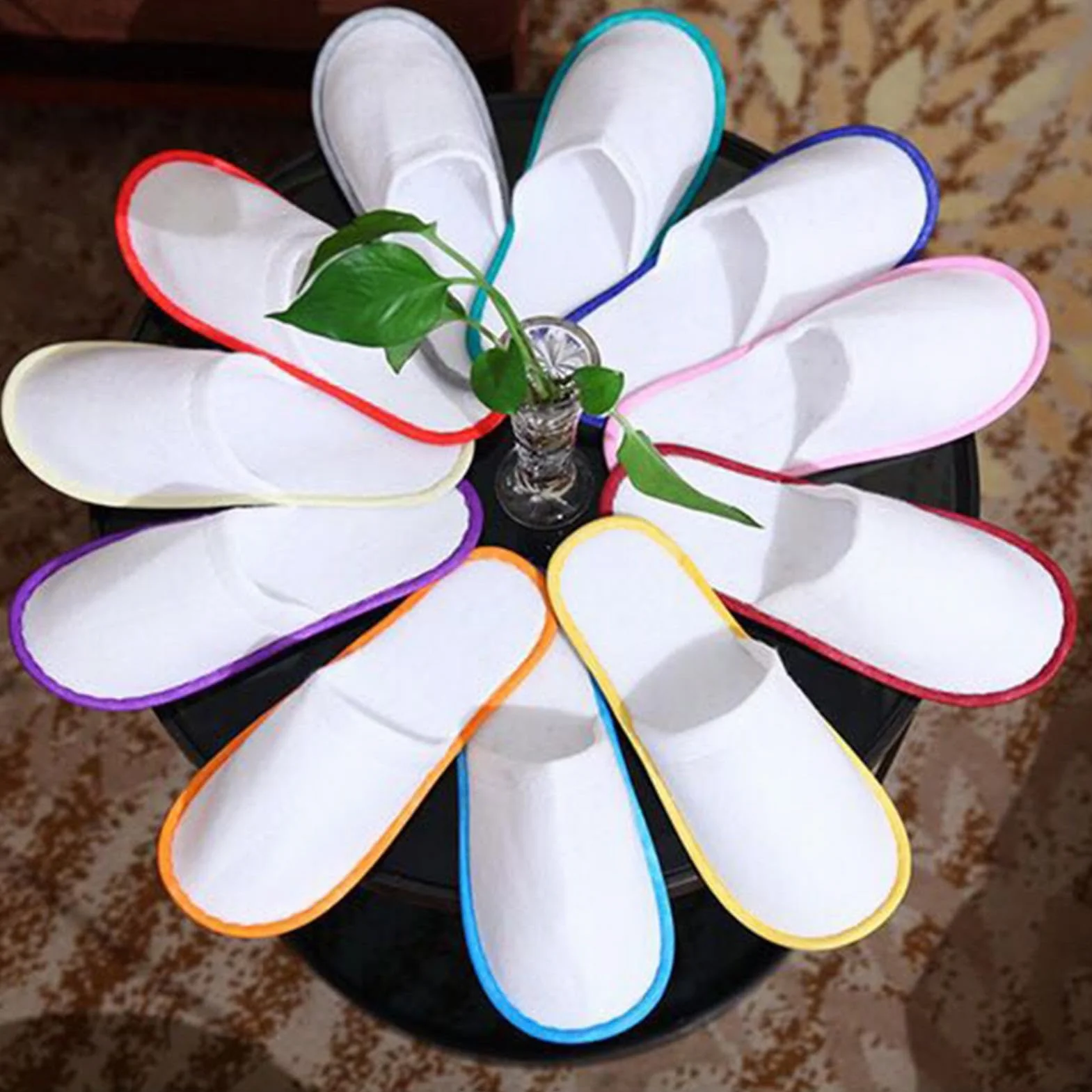 10 Pairs Pantofole Dell' Pantofole Per Casa Pantofole Usa E Getta Pantofole Hotel Set Pantofole Per Gli Ospiti Ciabatte Per Gli Per Hotel, Spa, Casa, Viaggi, Unisex, Lavabili, Misura 36-40