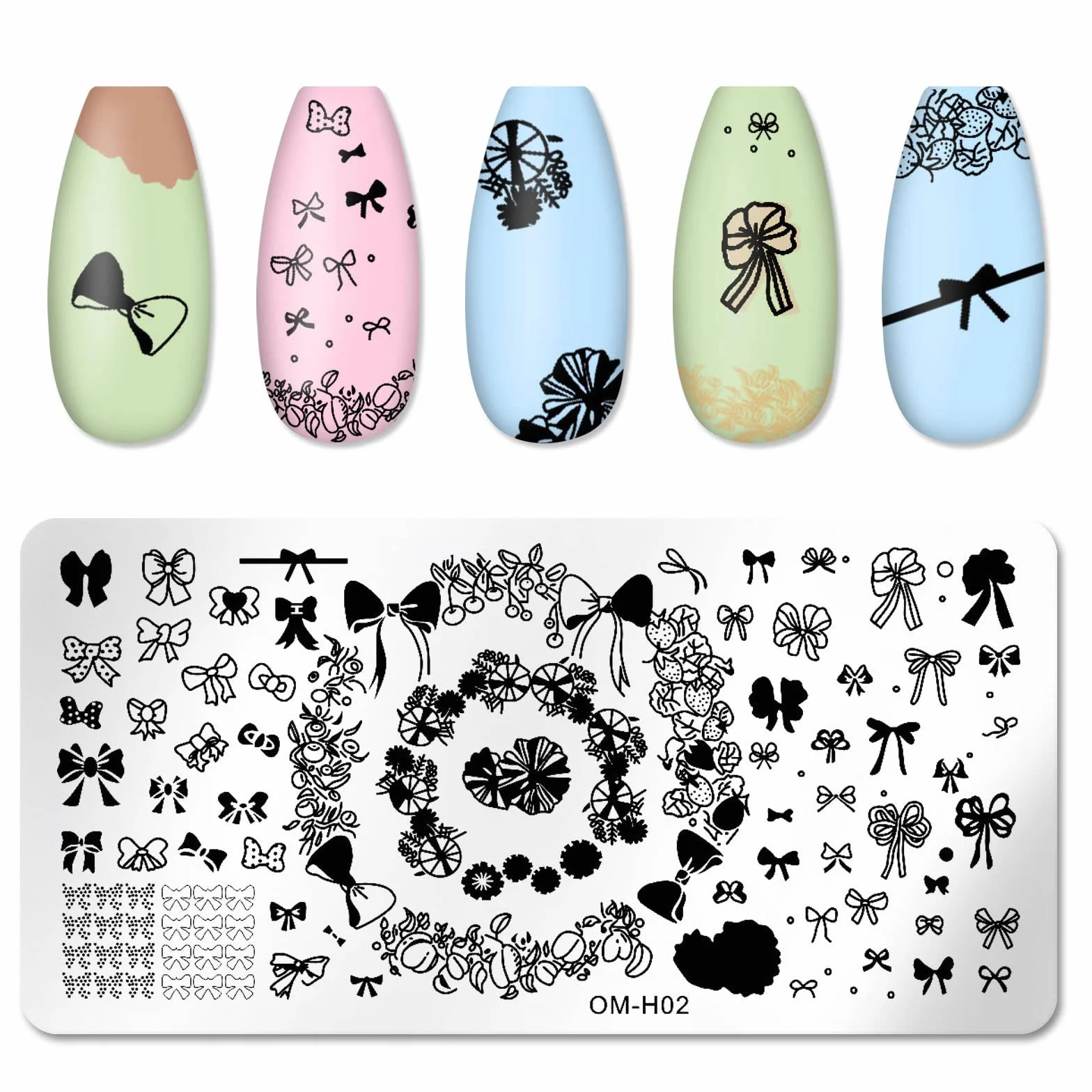 MWOOT 6 Pezzi Stamping Nail Art, Modelli Multipli per Stencil Unghie Nail Art, Unghie Piastre Manicure Nail Piastra, Unghie Timbro Scraper Piatti Templates per Decorazione Unghie