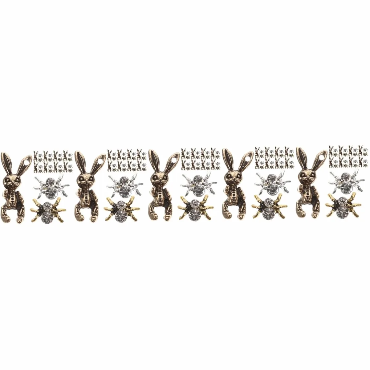 VALICLUD 5 Set Gioielli Con Diamanti Per Unghie Buio Fascino Delle Unghie Ciondolo Metallico Ciondoli Per Unghie Accessori Per Unghie Metallo 30 Pezzi*5