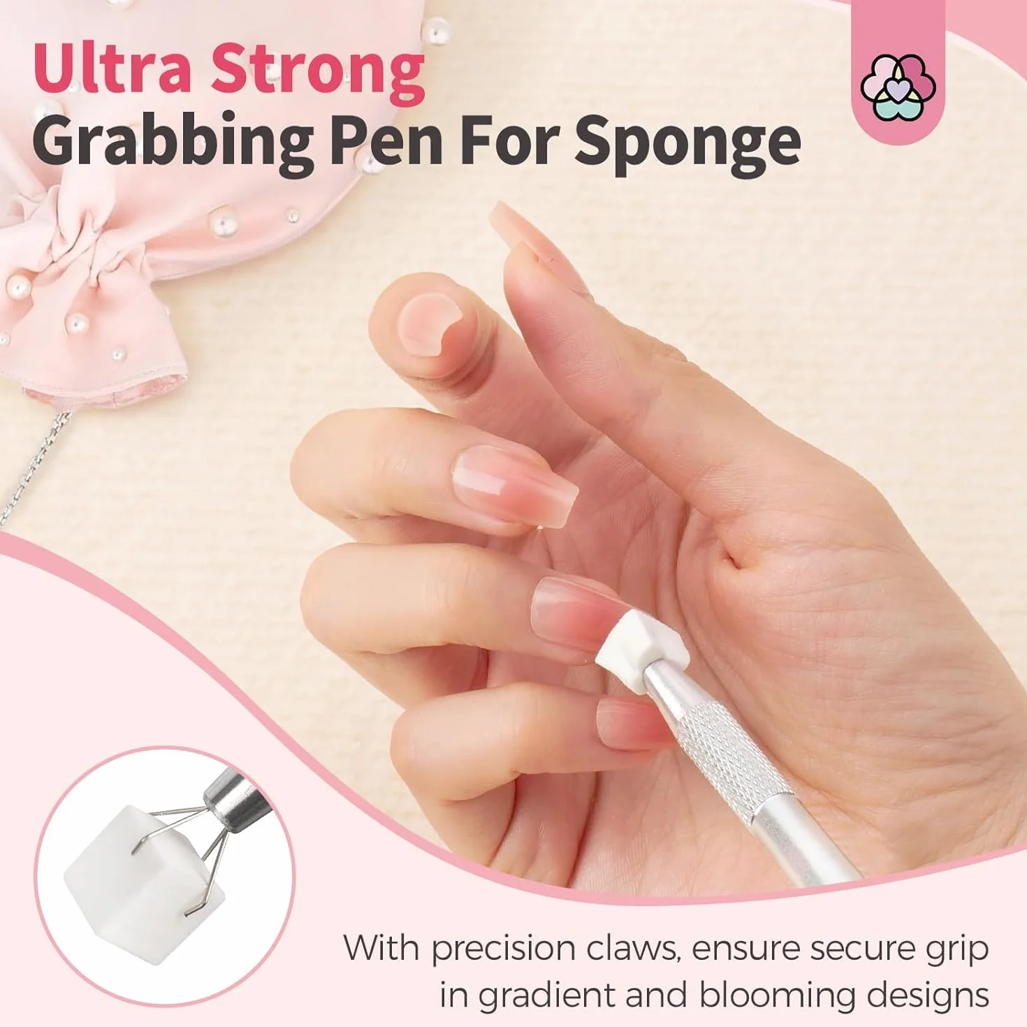 125 Pezzi di Spugna Unghie con Pinza Metallica, Pennelli Unghie, Unghie Ombre Design, Strumenti per la Nail Art Pennello di Spugna, Usato per Creare una Varietà di Modelli di Nail Art Sfumati
