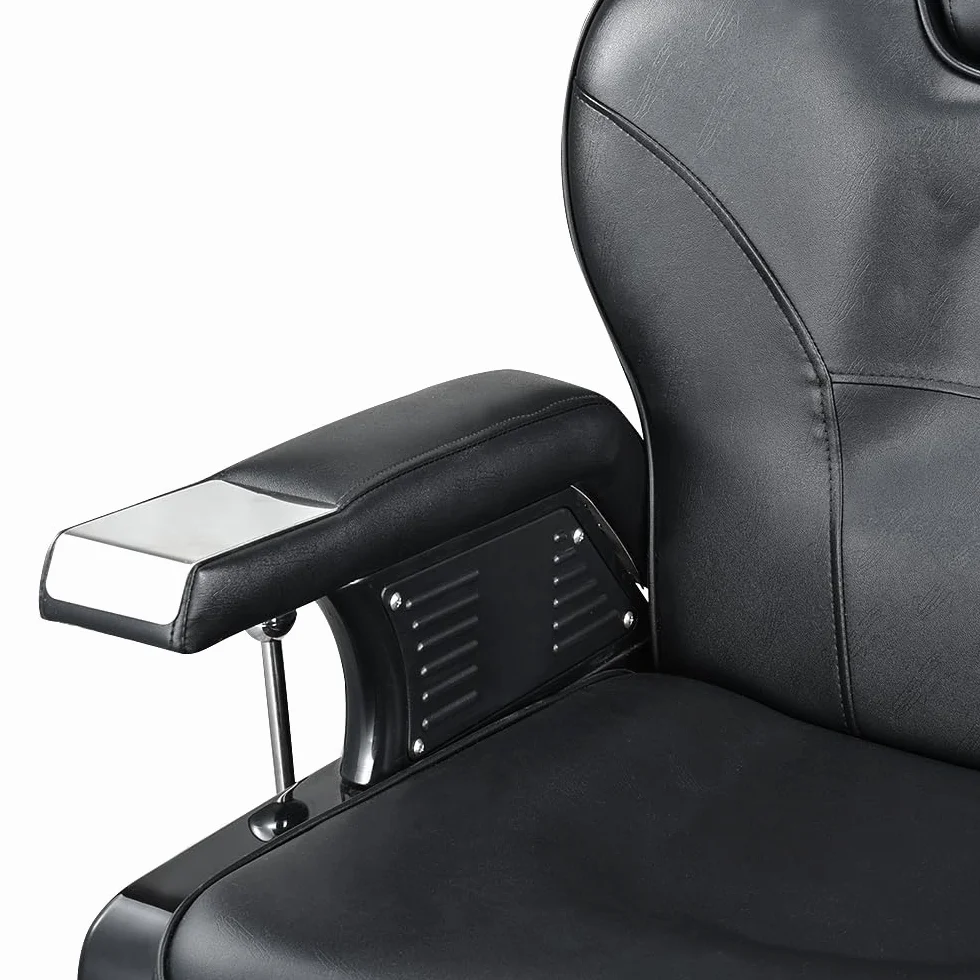 Poltrona da Parrucchiere Reclinabile Idraulica a 360° per Salone Professionale, 96 x 94 x 84 cm, Nero