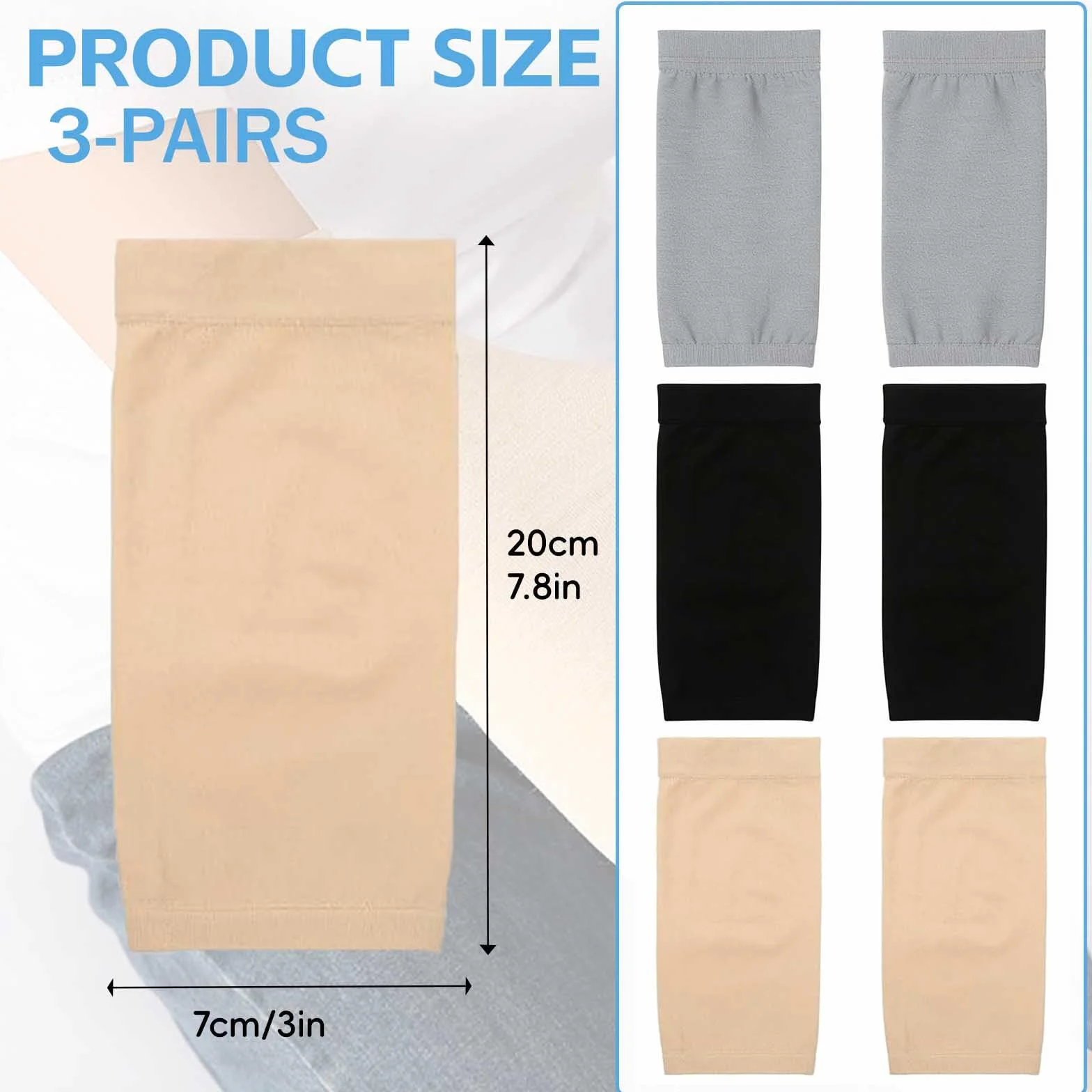 Manicotti copritatuaggi 3 paia maniche coprenti braccio unisex 20x7 cm traspiranti leggere per uomo donna sport lavoro occasioni formali
