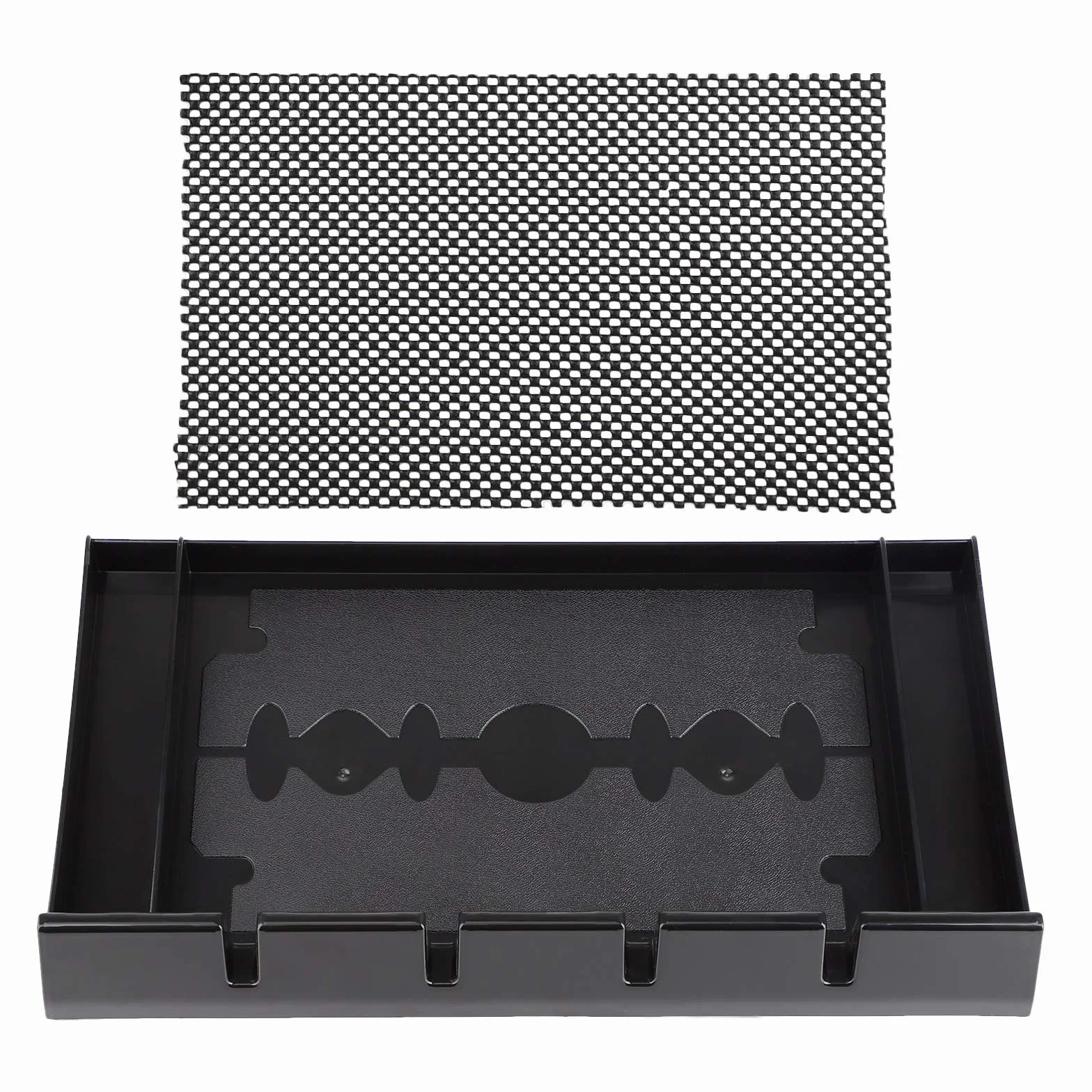 Vassoio Clipper Organizer, Segbeauty Salon Anti-slip Barer Clipper Tray con 4 tacche Professional Hair Trimmer Holder Parrucchiere Barber Tools Box Black