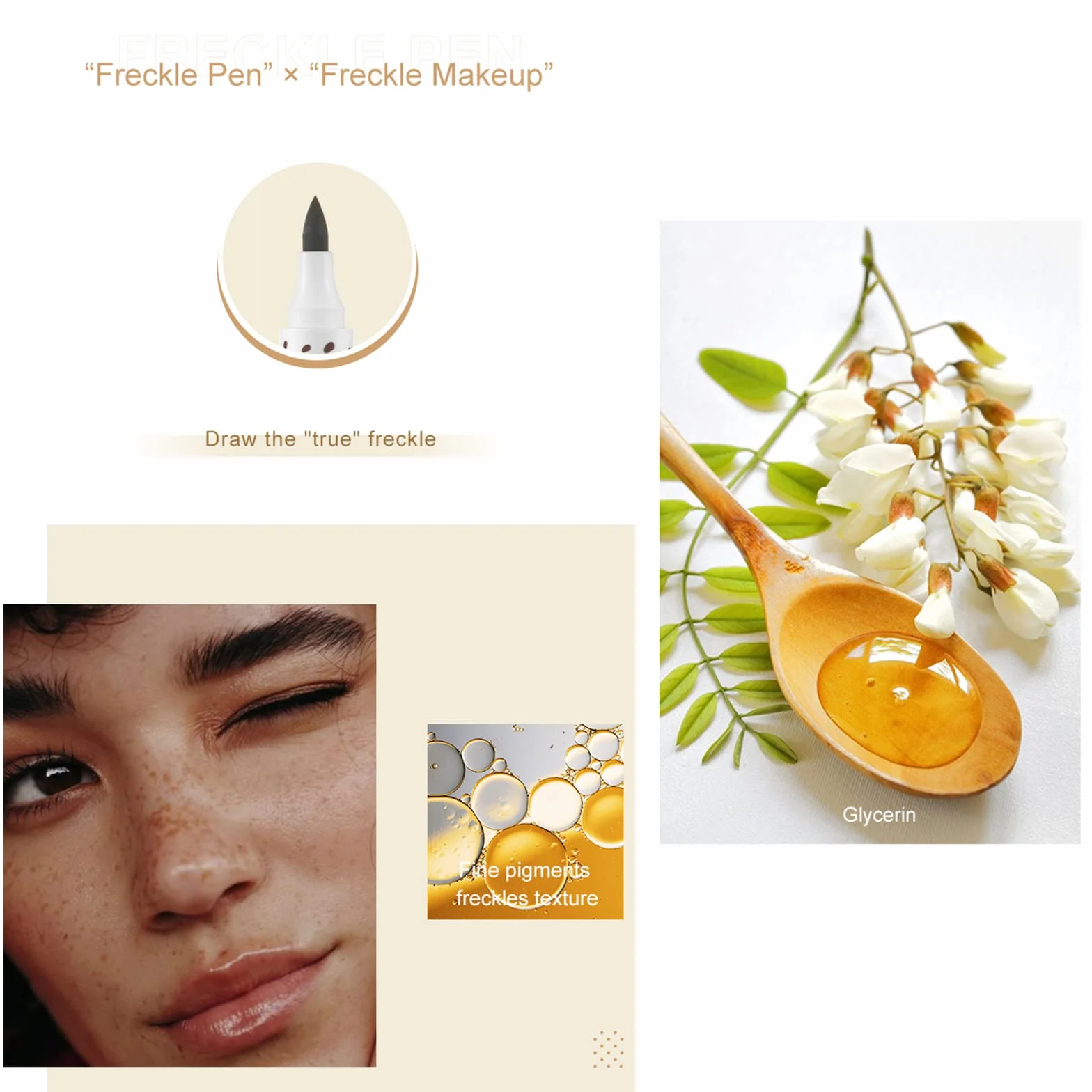 Penna Lentiggini, Freckles Pen, Facile da Colorare, Penna a Punti Morbida, per lentiggini a Simulazione Naturale per Trucco a Lunga, Naturale (01#Light Brown)