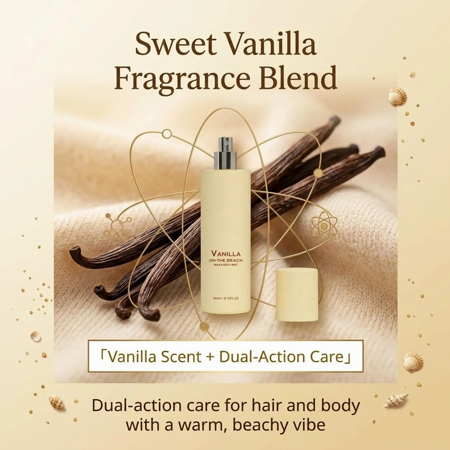 Vanilla Coconut Hair & Body Mist, Coconut Milk Beach Day Hair & Body Mist, Vanilla Spray profumato per donne e uomini, estratti botanici naturali, spray profumato a lunga durata, aggiornamento (3