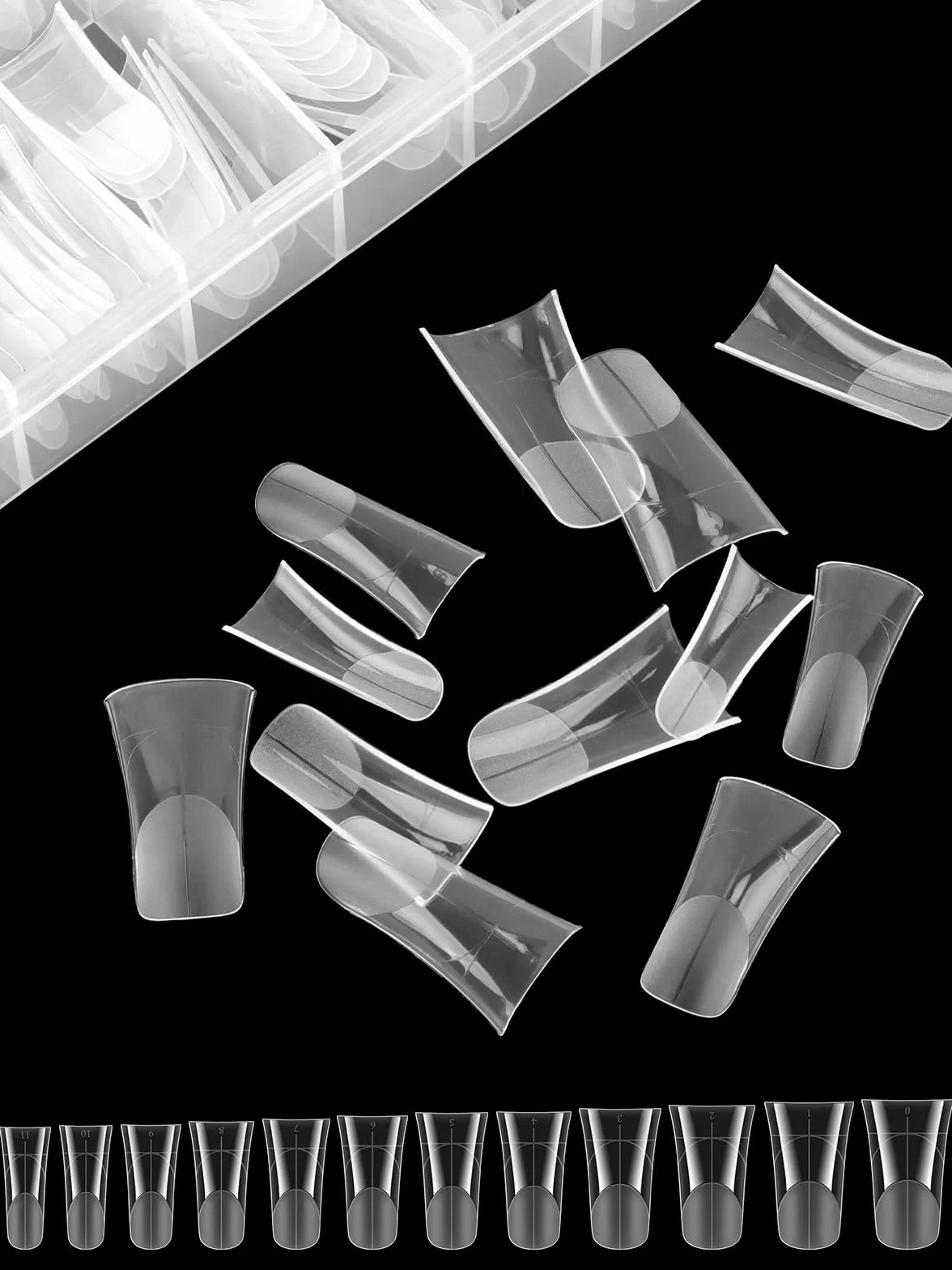 EBANKU 120 PCS Unghie Finte Nail System Dual Nail Form, Riutilizzabili Nail Dual Form Kit Nail Form Duck Shape Acrilico Tips Unghie con Scala Graduata per Unghie Strumenti