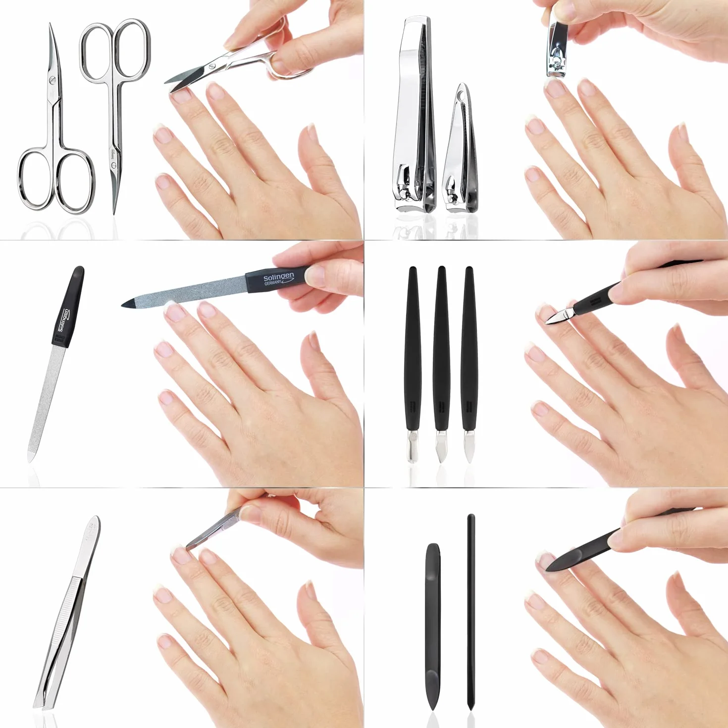 Solingen Kit Manicure Professionale Set da 12 Pezzi per Uomo e Donna