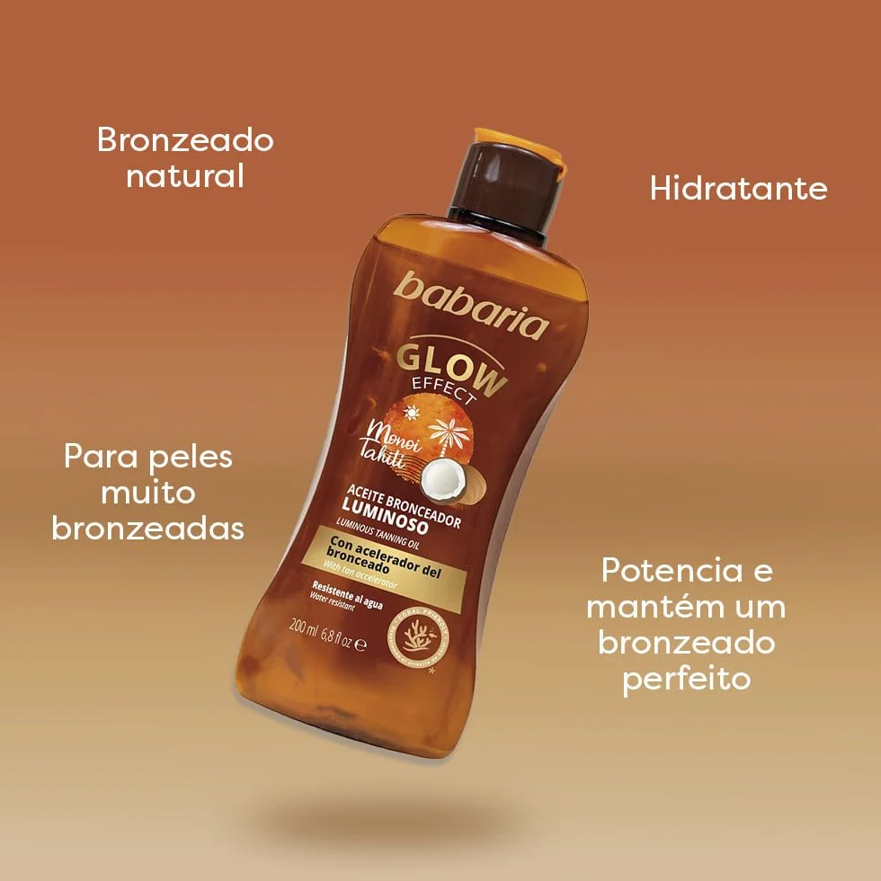 Babaria - Olio Luminoso Solare Formato Viaggio | Acceleratore Abbronzatura | Idratante e Nutritivo | Vegano | 100 ml