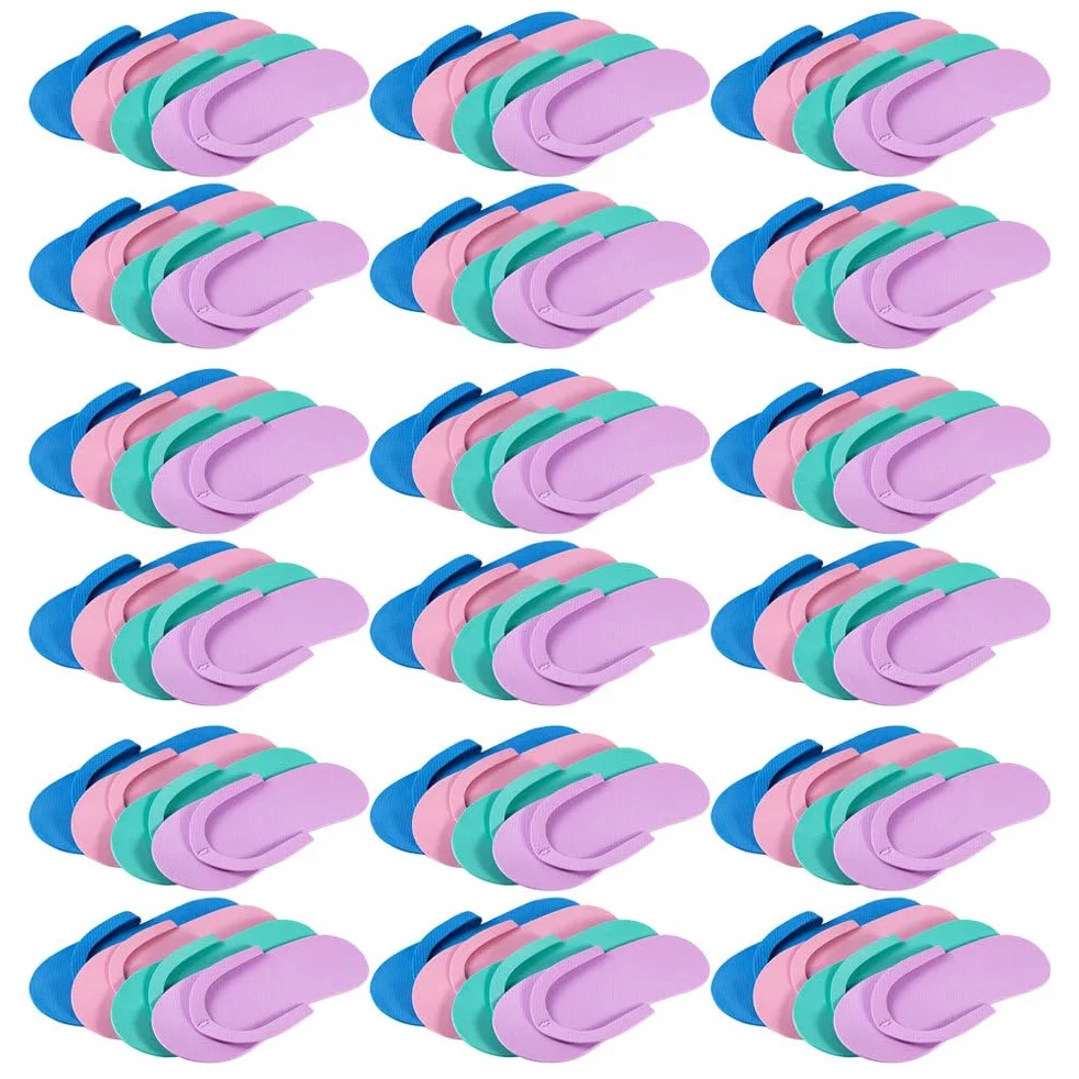 FRCOLOR 24 Paia Pantofole Usa e Getta Infradito Antiscivolo per Spa Unghie Pedicure Eva