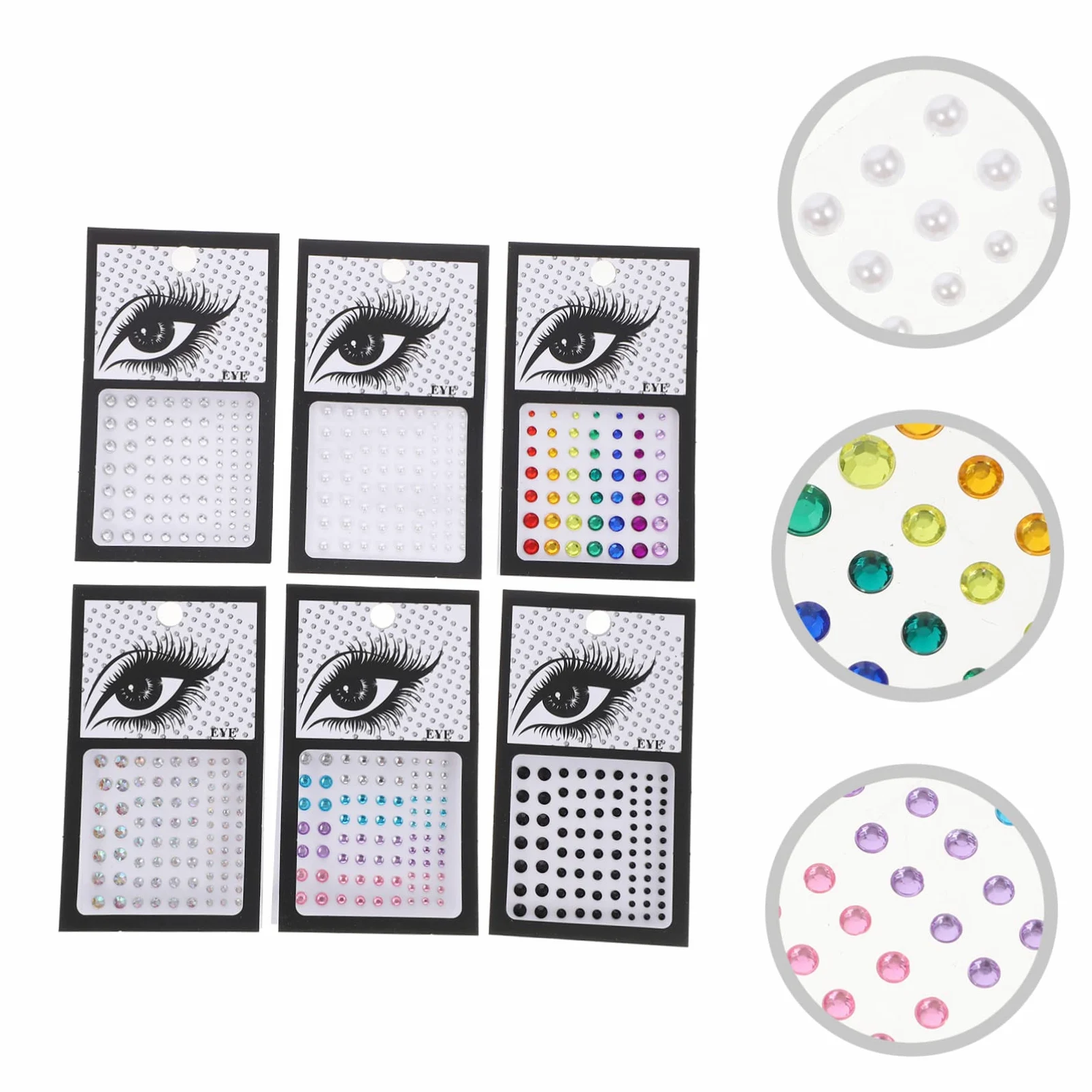 Beavorty 24fogli Adesivi Per Viso Brillantini Acrilico Shiny Di Gemme Per Trucco Vari Colori Impermeabili e Facili Da Applicare Per Feste Matrimonio e Carnevale