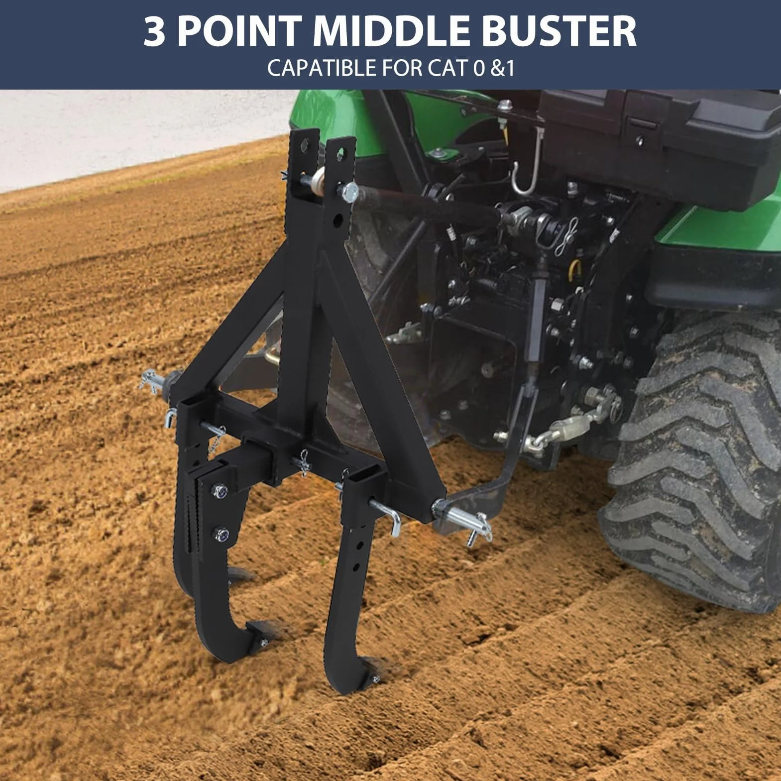 CAT 0 e 1 Middle Buster Aratro Solcatore Acciaio 3 Punti Attacco Rapido 3 Gambi Ripper Regolabili