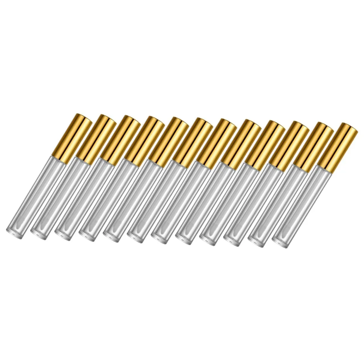 Tubetto Lucidalabbra Vuoto 10ml Plastica Oro, 40 Pezzi | Lip Oil e Lip Liquid, Uso Makeup, Leggero e Portatile, Confezione da 40