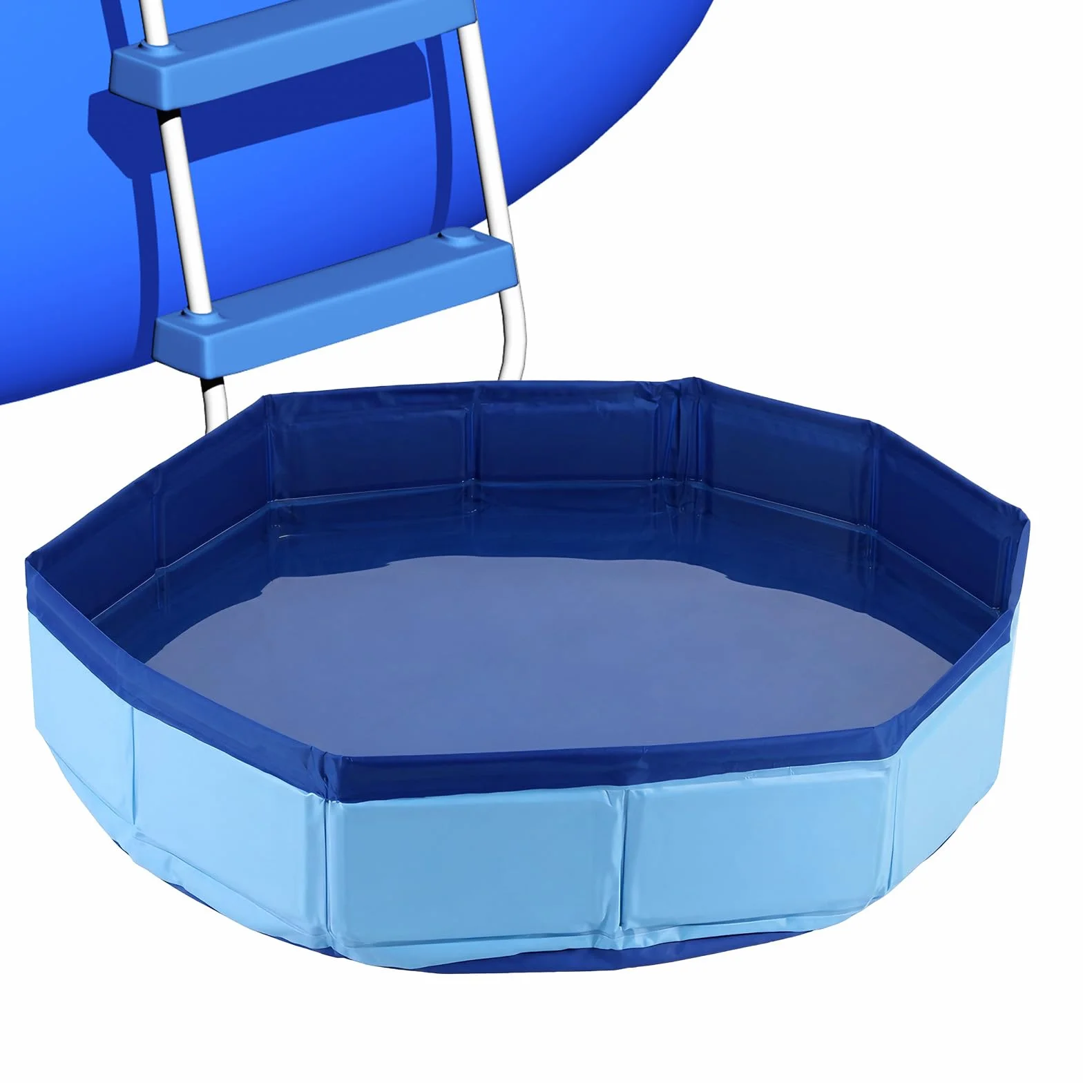 Pediluvio per Piscina, Vasca Lavapiedi Gonfiabile Scaletta d'Ingresso Bacino Portatile Lavaggio Piedi per Piscine Fuori Terra Vasche Idromassaggio e Spa (Blu)