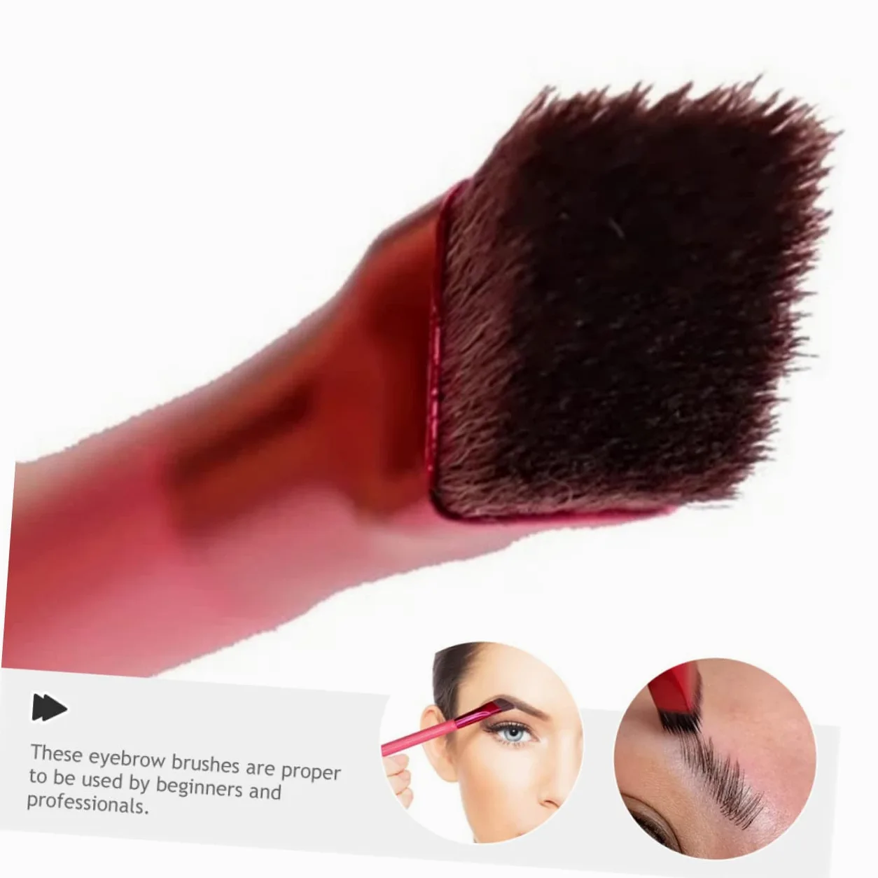 4 Set Di Pennelli Per Sopracciglia Angolati Per Trucco Da Donna Strumento Per Modellare E Riempire Le Sopracciglia 2 Pezzi * 4