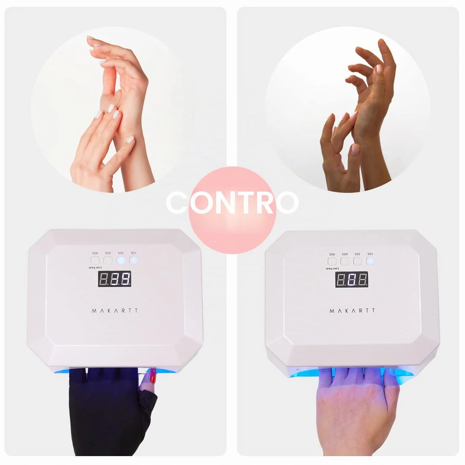 Makartt Guanti Anti UV UPF50+ per Gel Nails, Manicure, Asciugatrice