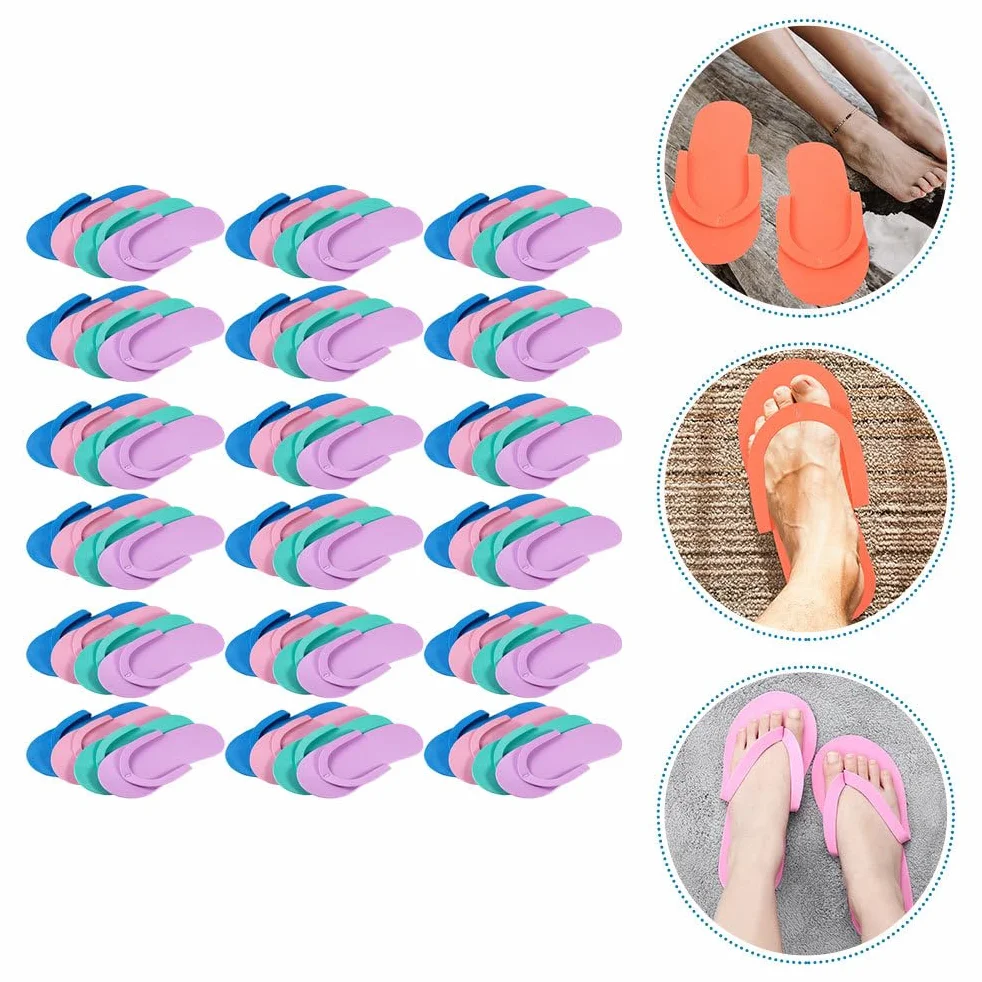 FRCOLOR 24 Paia Pantofole Usa e Getta Infradito Antiscivolo per Spa Unghie Pedicure Eva