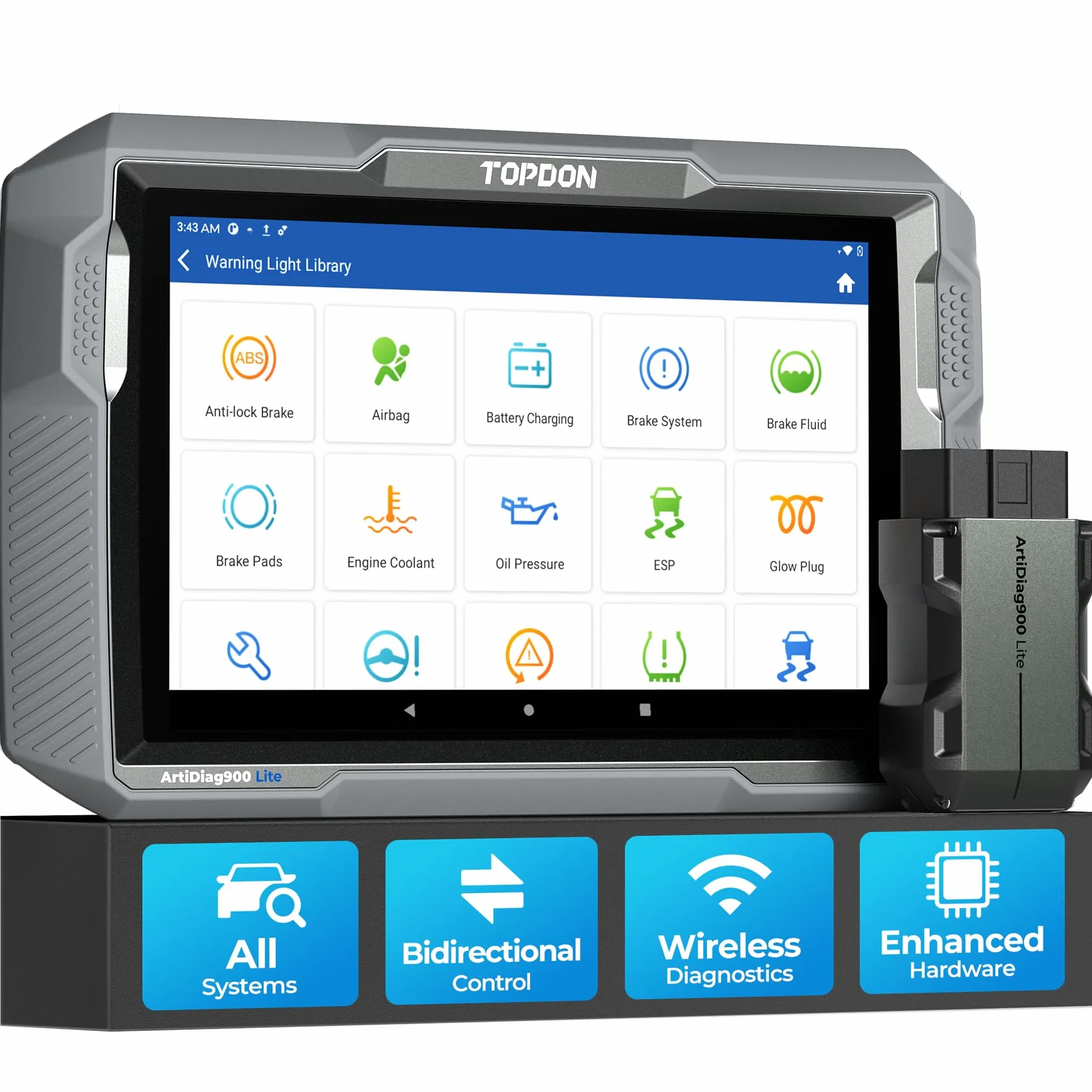 TOPDON OBDII Diagnosi Auto per Sistema Completo, ArtiDiag900 Lite Strumento di Scansione Professionale Bidirezionale, 8+ Servizio di Ripristino, OBD2 Scanner Wireless per Auto con Test Attivo