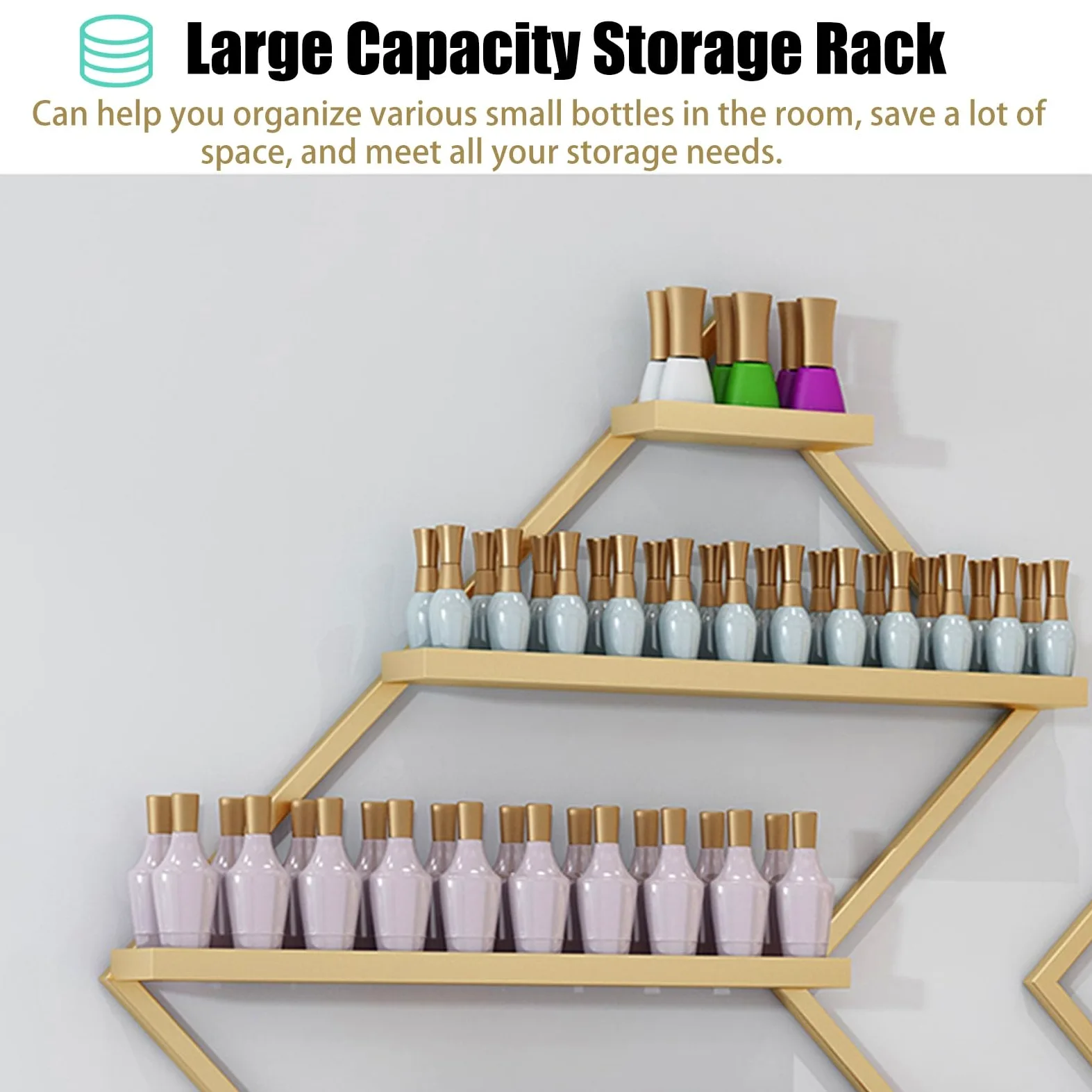Scatola portaoggetti per smalti di Grande capacità, Porta smalti per la casa, Porta Cosmetici, Supporto per smalti per la Pittura delle Unghie (Nero)