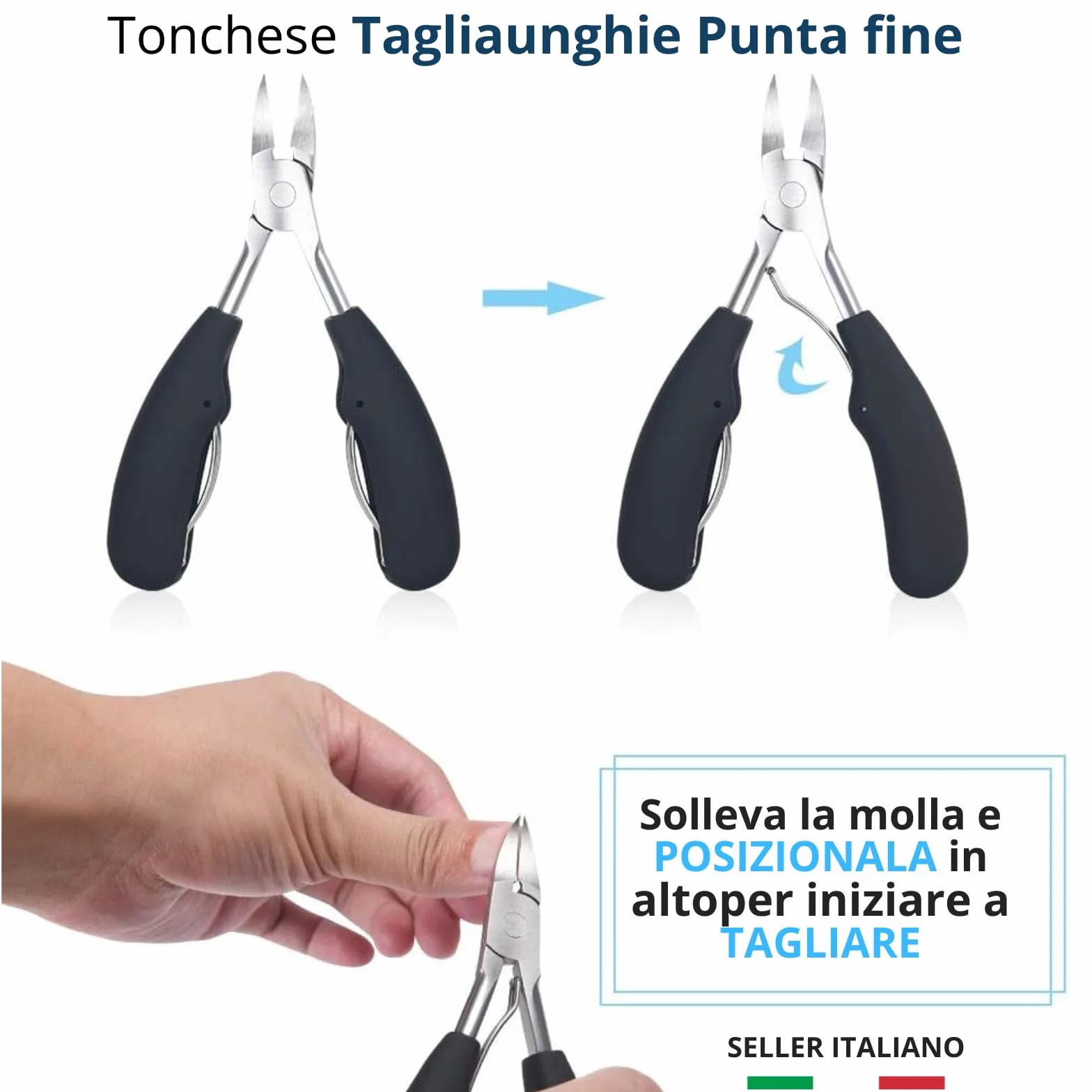 Tronchesino Unghie Piedi Tronchesino Cuticole Tagliaunghie Professionale in Acciaio Inox per Unghie Incarnite, pedicure, manicure, unghie piedi e mani