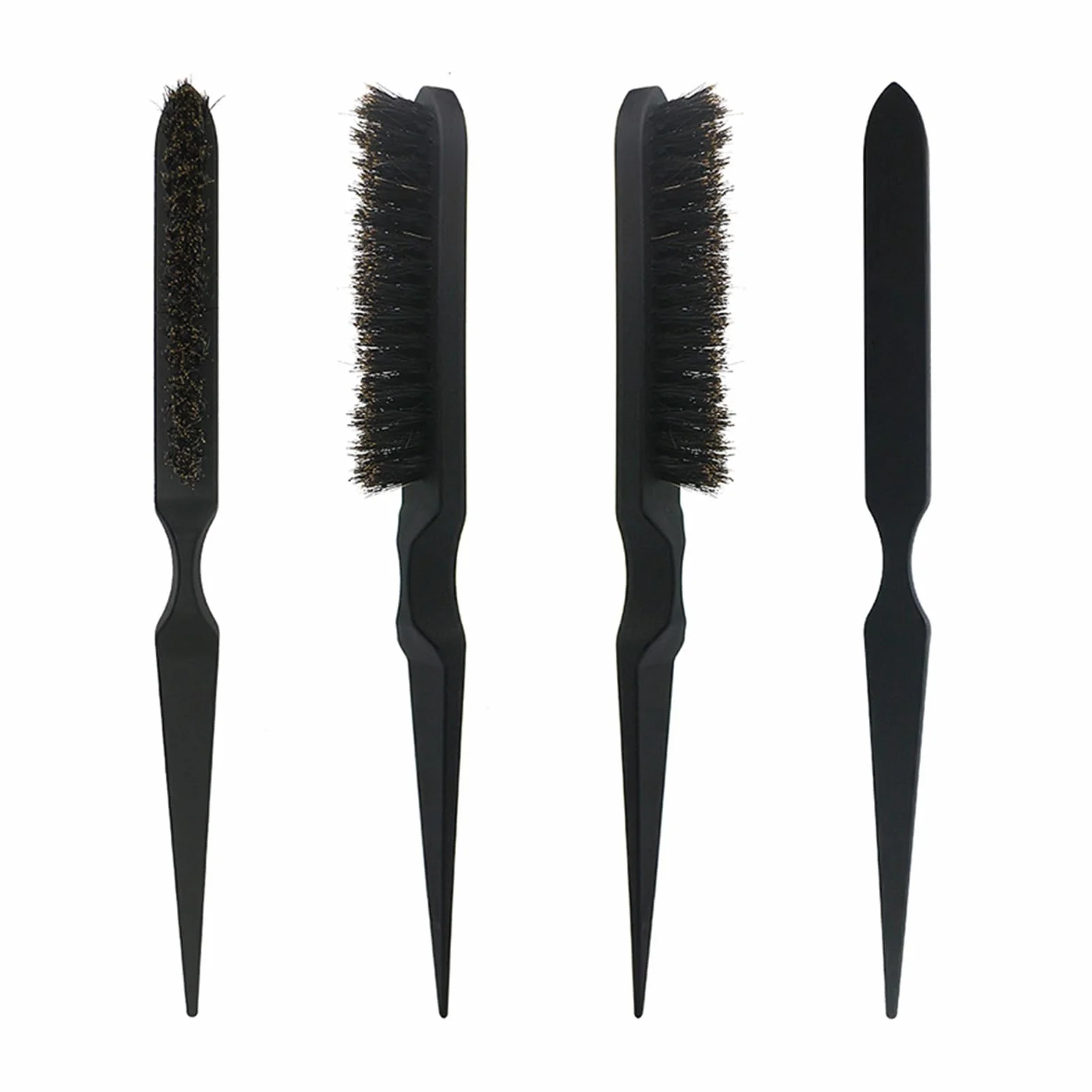 Spazzola per Slip Back Capelli Nera, Pettinatura a Pettine in Plastica Lunga e Corta per Parrucchieri
