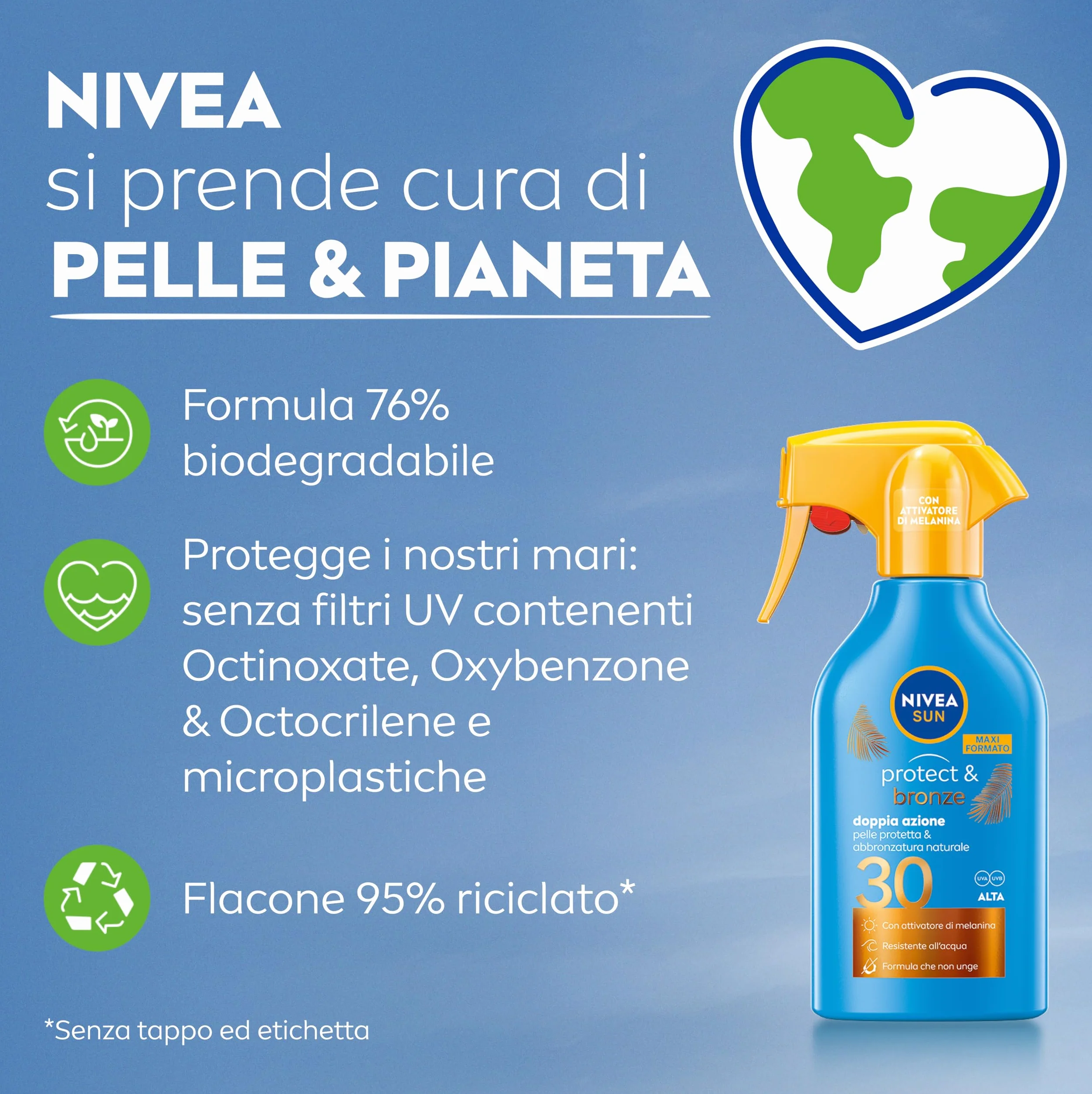 NIVEA SUN Crema Solare Spray Protect & Bronze FP 30 270 ml, Protezione Solare 30 Abbronzatura Dorata