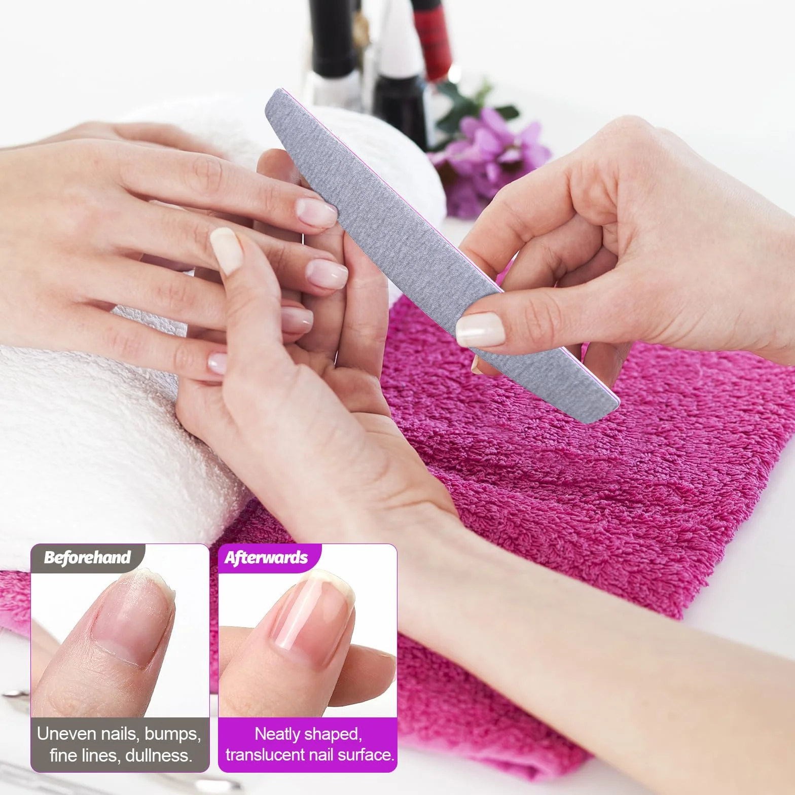 50 Pezzi Lime per Unghie 100 180, Lima per Unghie, Lima Unghie Professionale a Doppia Faccia, Riutilizzabile Lima 100/180 Unghie per Uso Domestico e Salone