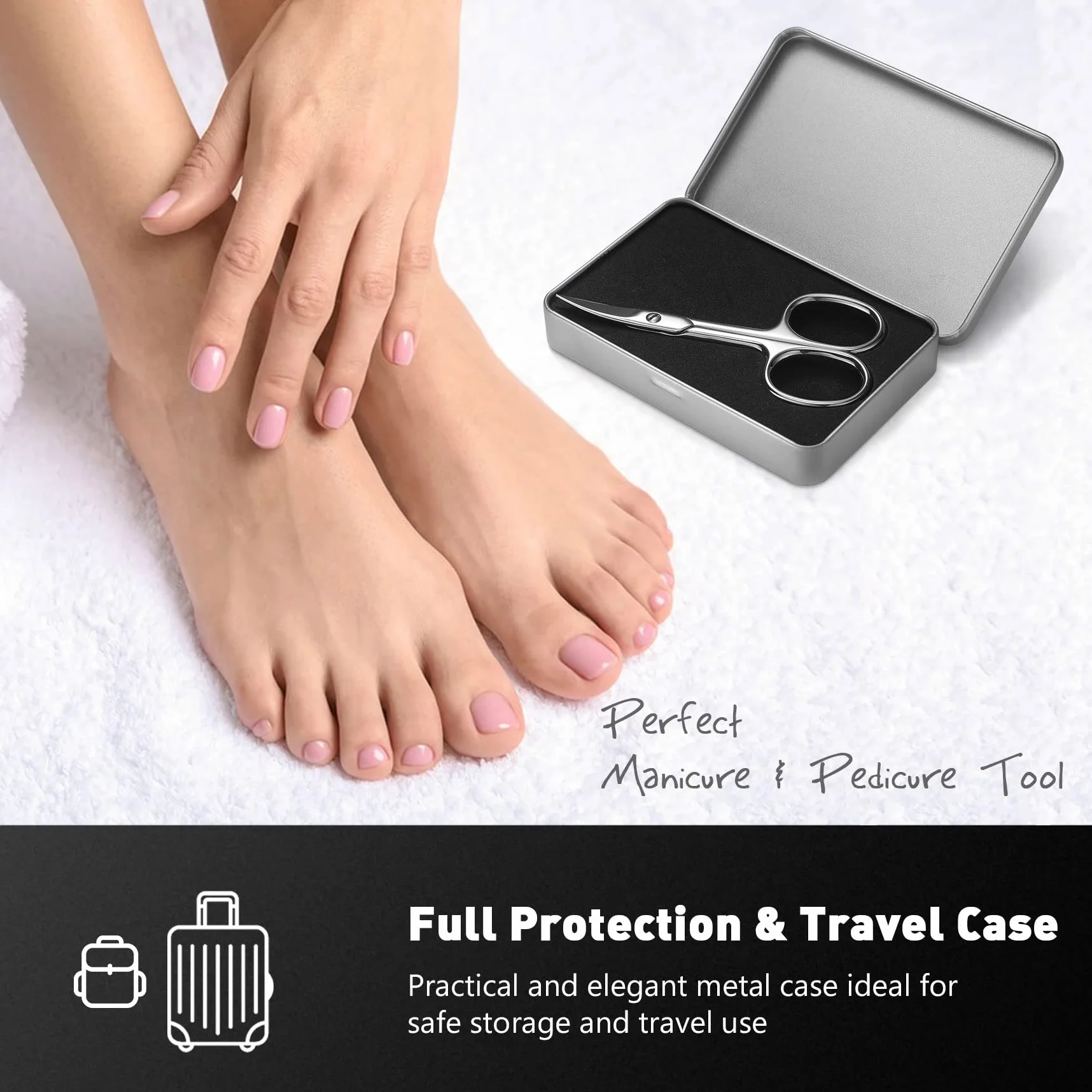 Forbici professionali per unghie in acciaio inox lama curva manicure pedicure