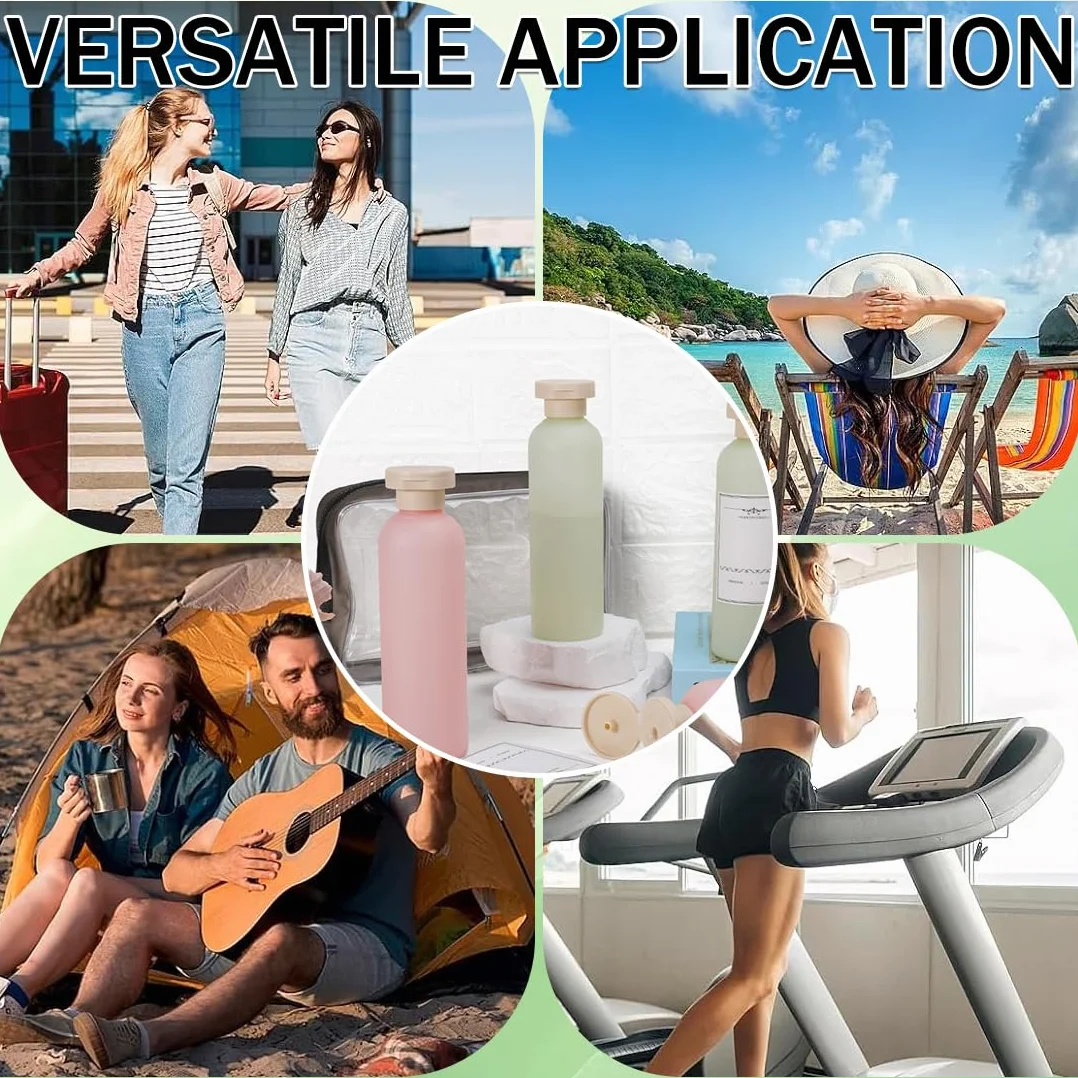 Bottiglie per Shampoo, 4 pezzi, Bottiglie da spremere,confezione contenitori vuoti da 260 ml, Flaconi da Viaggio Ricaricabili, Idéal pour Shampoing, Gel Douche, Crème, Lotions