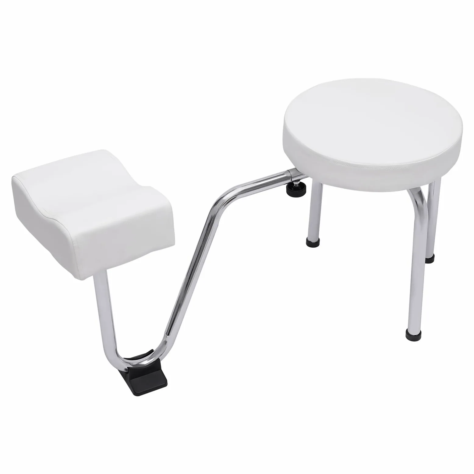 Sgabello per pedicure monopezzo, poggiapiedi regolabile per manicure, per salone di bellezza, per salone di bellezza e spa, colore: bianco