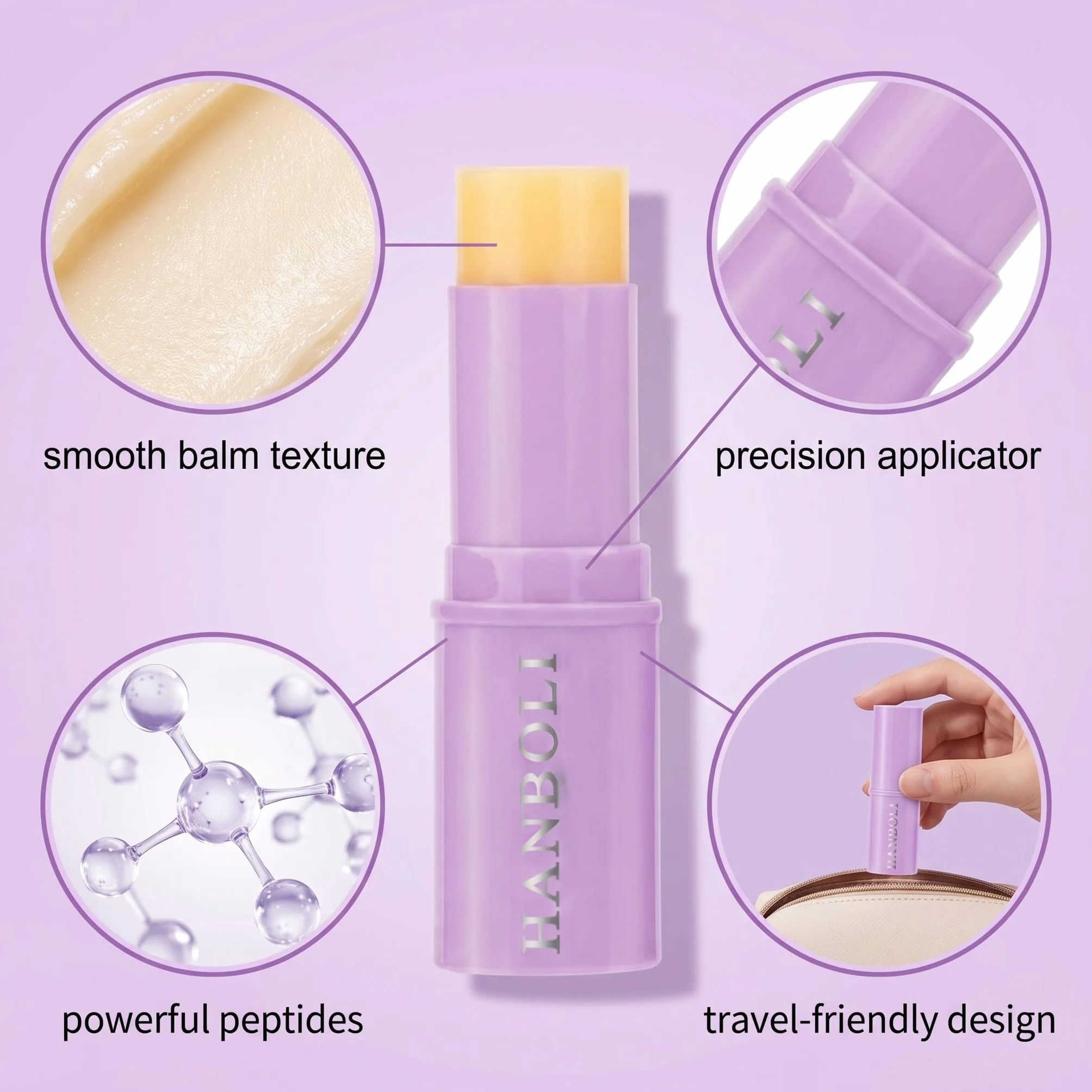 Stick Coreano Viso Antirughe con Collagene e Calcio, Balsamo Multiuso Idratante per Contorno Occhi, Viso e Collo, Peptide Eye Serum Stick per Tutti i Tipi di Pelle, 1 Pezzo
