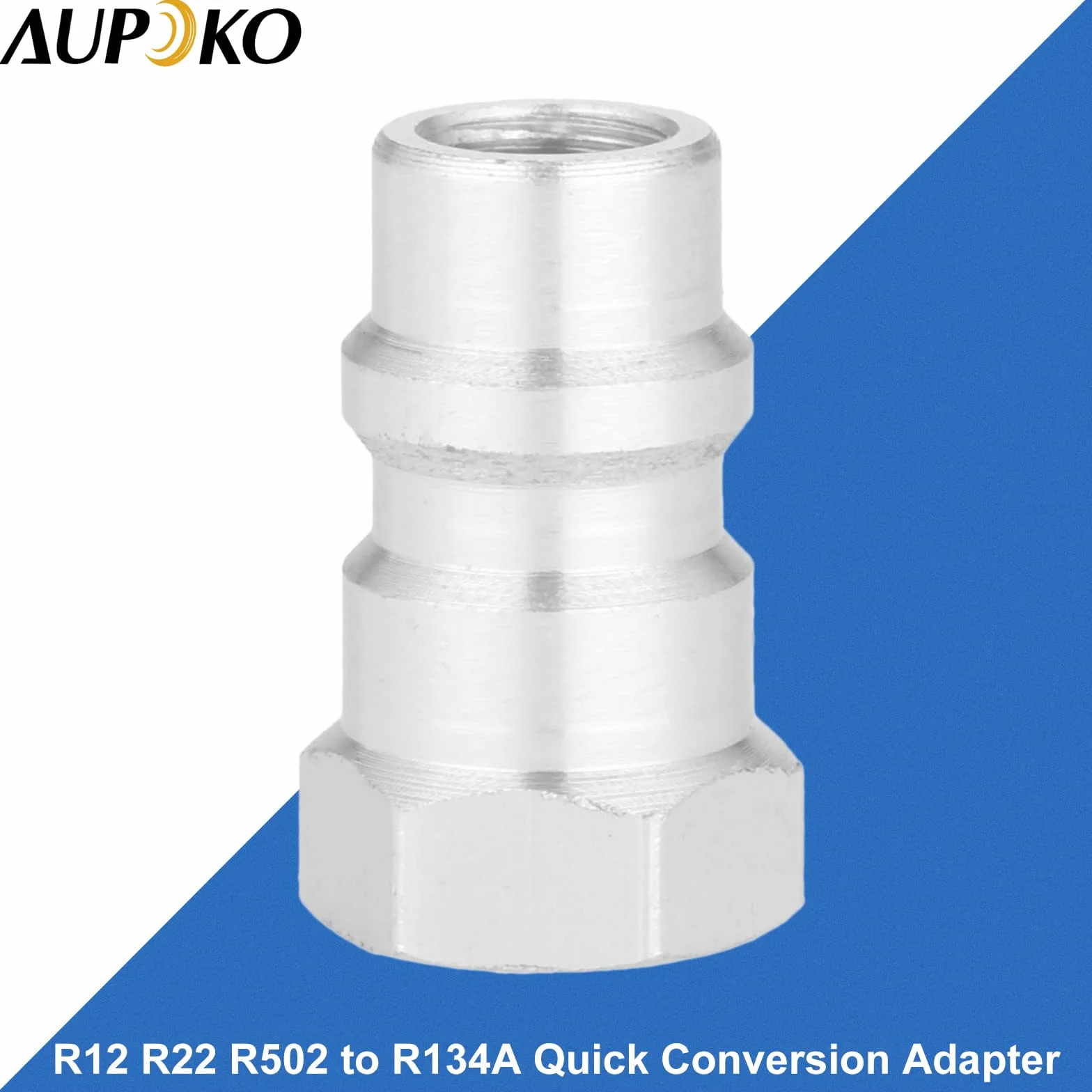 Aupoko Adattatore interruttore R12 R22 R502 a R134A conversione rapida 1/4 SAE spina carica AC filettatura 8v1 Argento