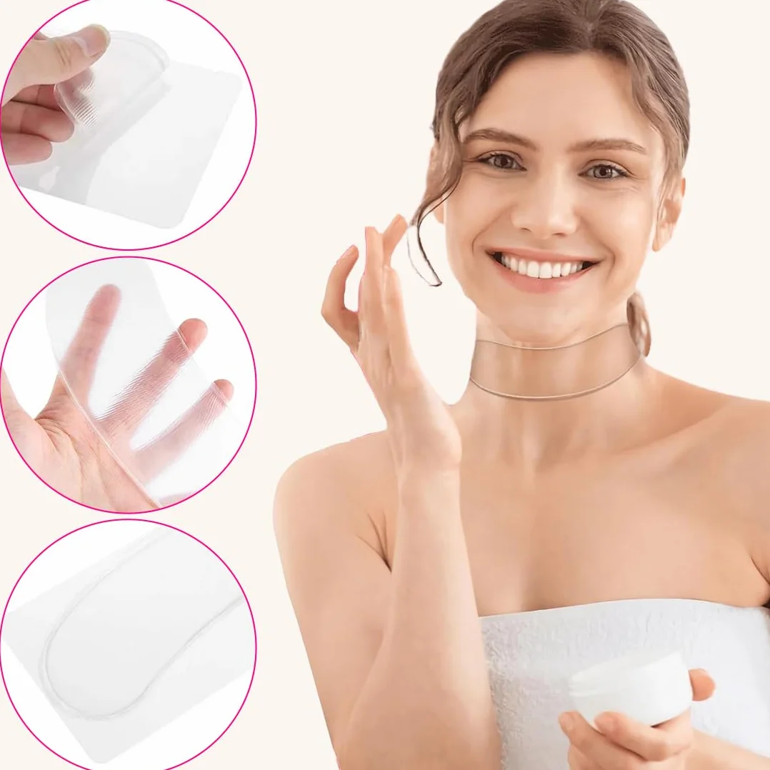 2 Pezzi Cuscinetti antirughe Del Collo, Patch Per La Rimozione Di Rughe Del Collo, cuscinetto in silicone riutilizzabile, anti-invecchiamento, Schiarente Delle Linee Riparatore Del Collos