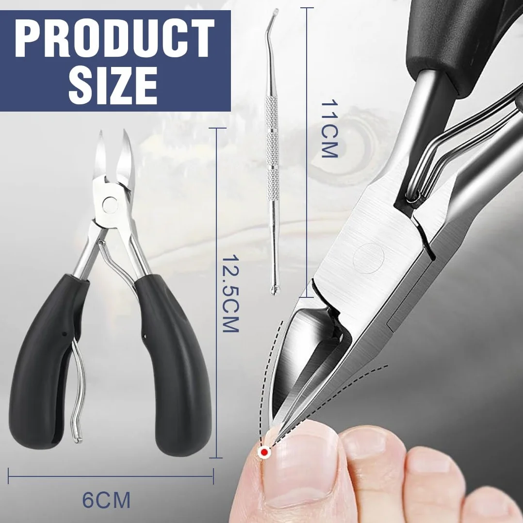 Taglia Cuticole Professionale, Tronchese Per Unghie Spesse Incarnite con Spingi Cuticole,Tronchese Unghie, Tronchesino Tagliaunghie Professinale, per Unghie Spesse e Dure Pedicure e Manicure Strumenti