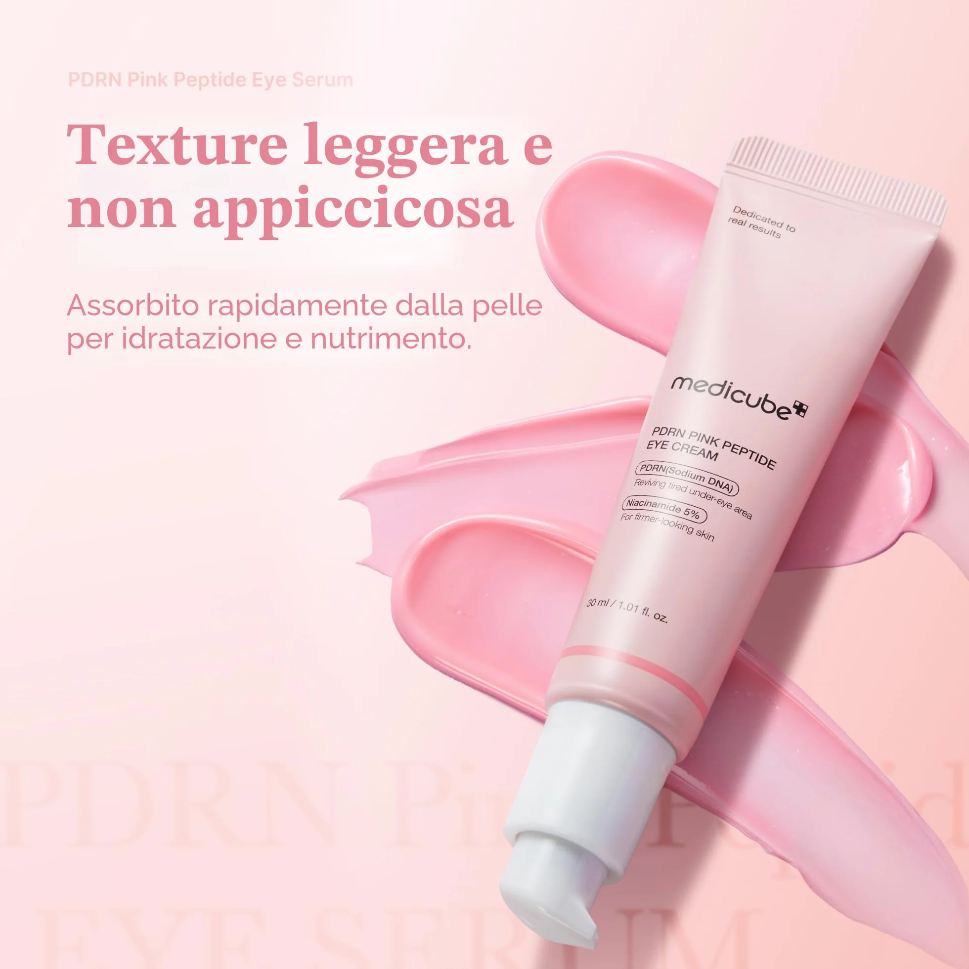 medicube Salmon DNA PDRN Pink Peptide Eye Serum 1,01 fl.oz – Siero occhi con Niacinamide e Retinolo puro per linee sottili e tono irregolare
