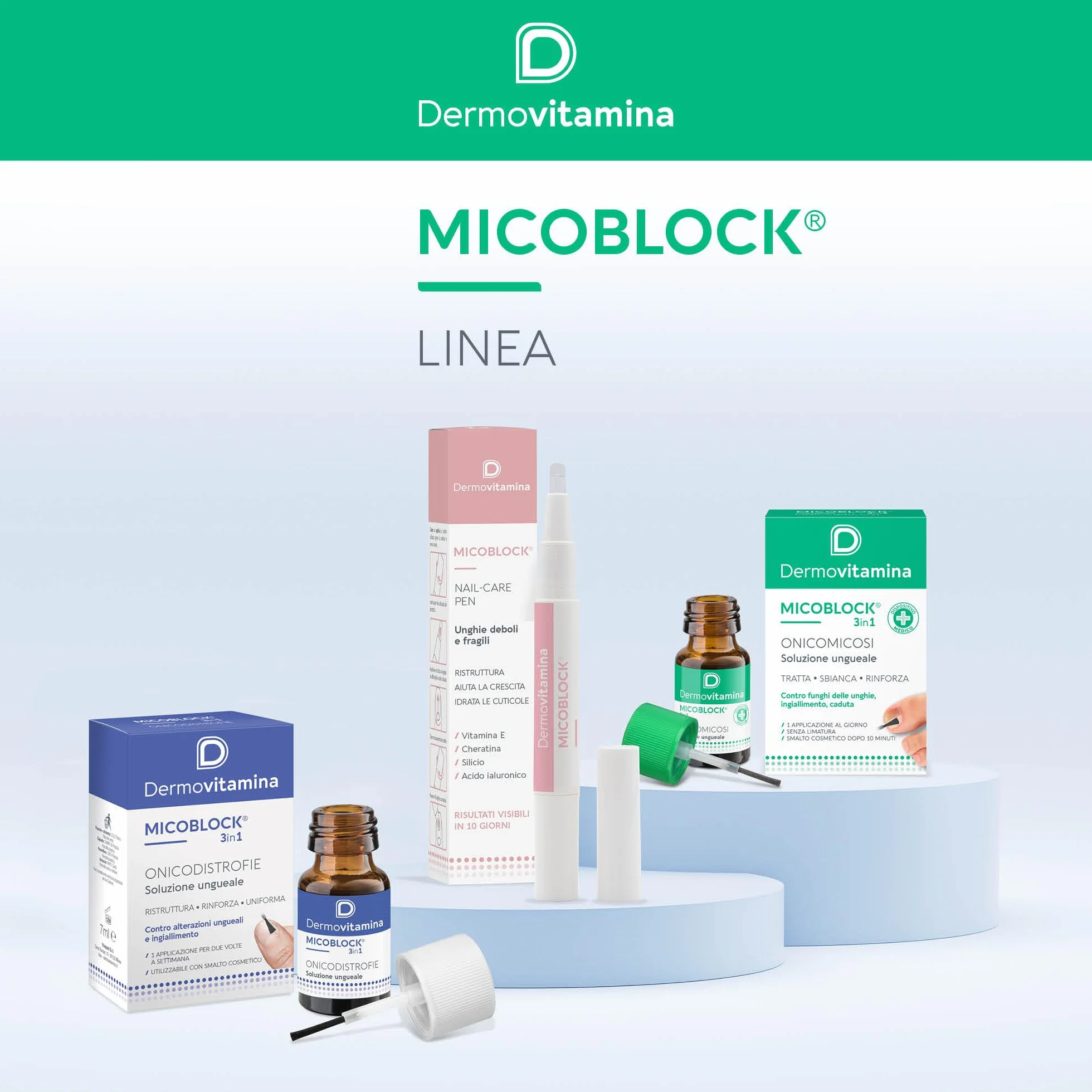 Dermovitamina Micoblock Nail Care Pen 2 ML - Per Unghie e Cuticole - Rinforzante Unghie Fragili - Con Cheratina e Acido Ialuronico