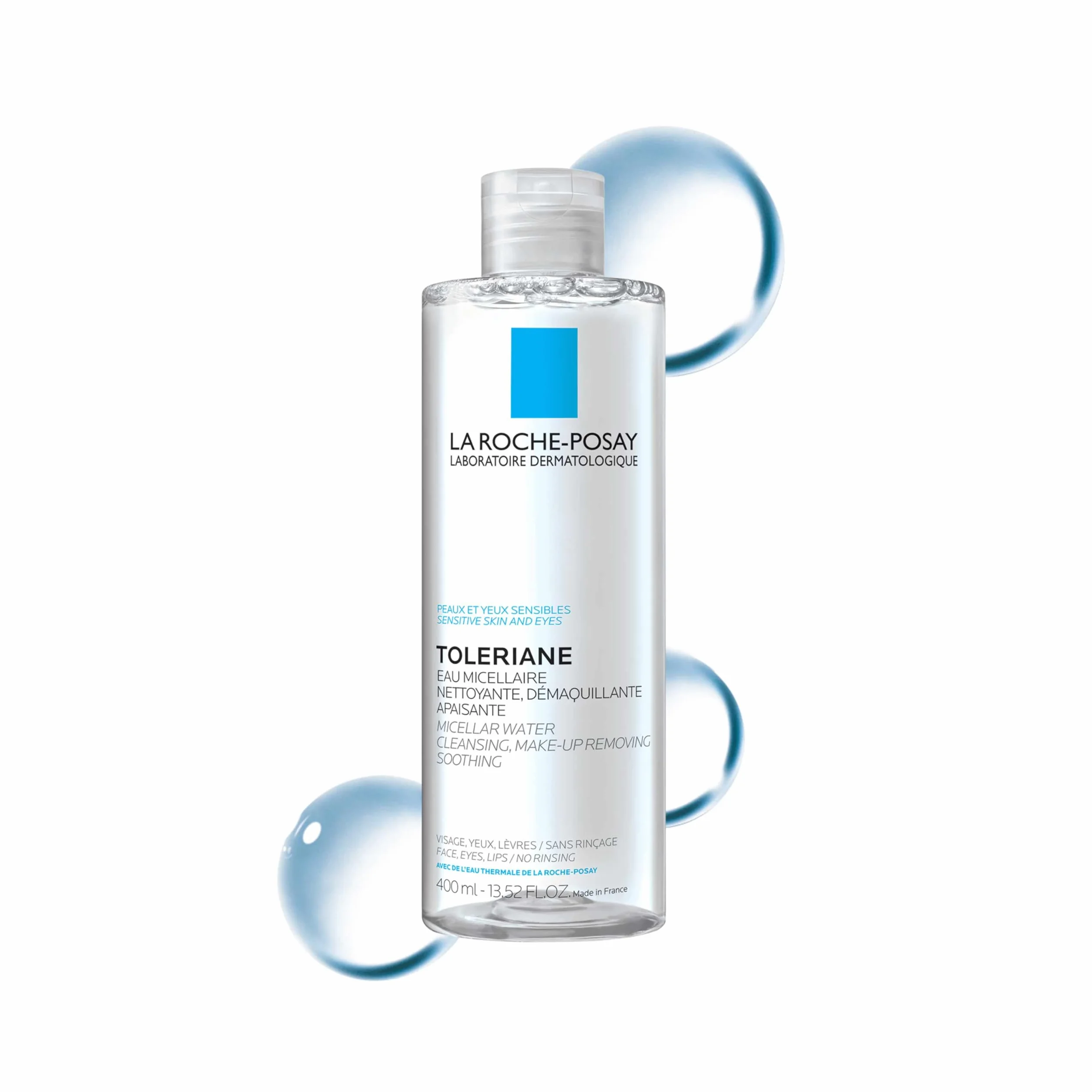La Roche-Posay Toleriane Physiologique, Acqua Micellare Detergente, Adatta a Pelli Sensibili, Effetto Lenitivo, Risultato Purificante, Con Glicerina e Acqua Termale, 400 ml