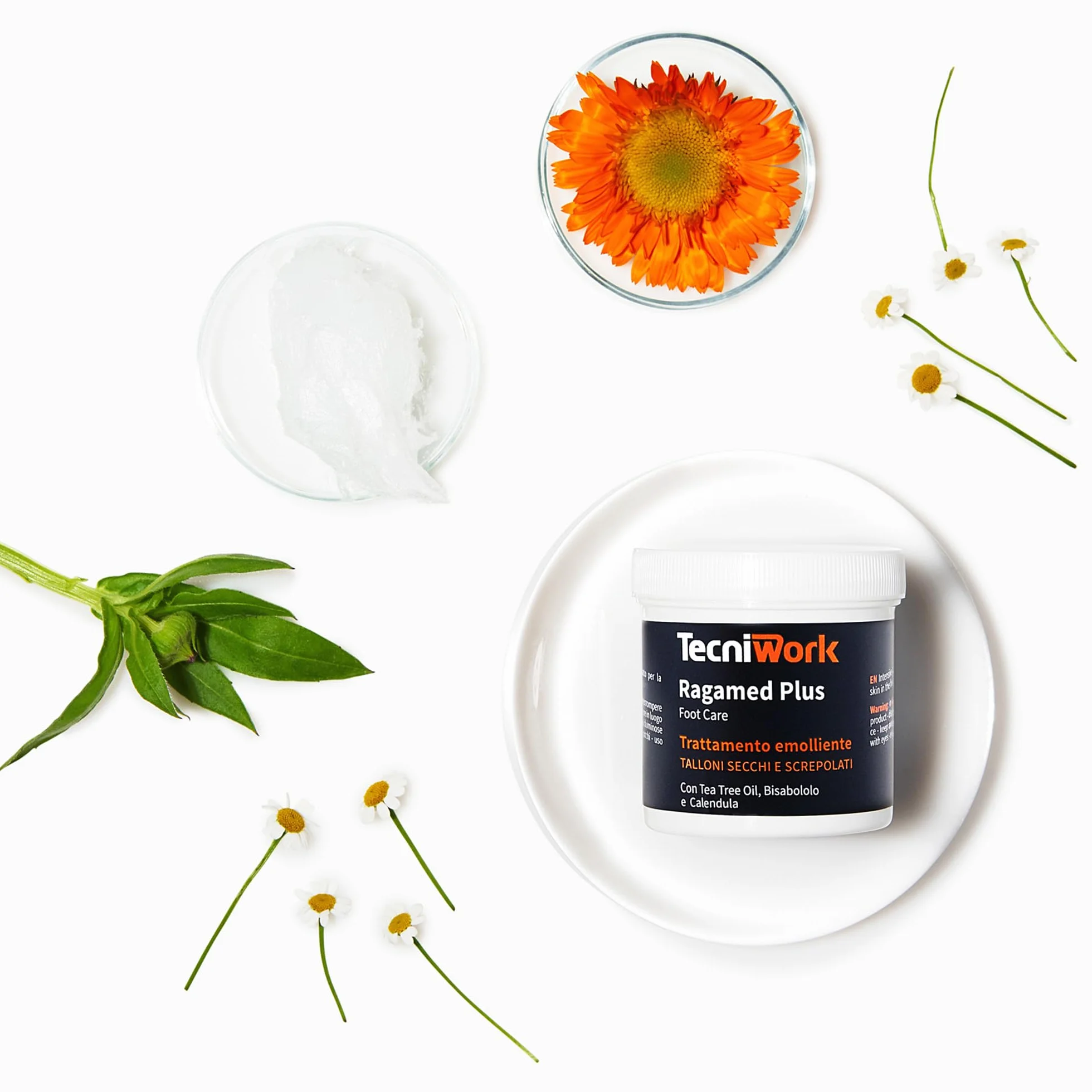 Ragamed Plus Crema Talloni Secchi e Screpolati 75 ml – Trattamento Emolliente Intensivo con Tea Tree Oil, Camomilla e Calendula