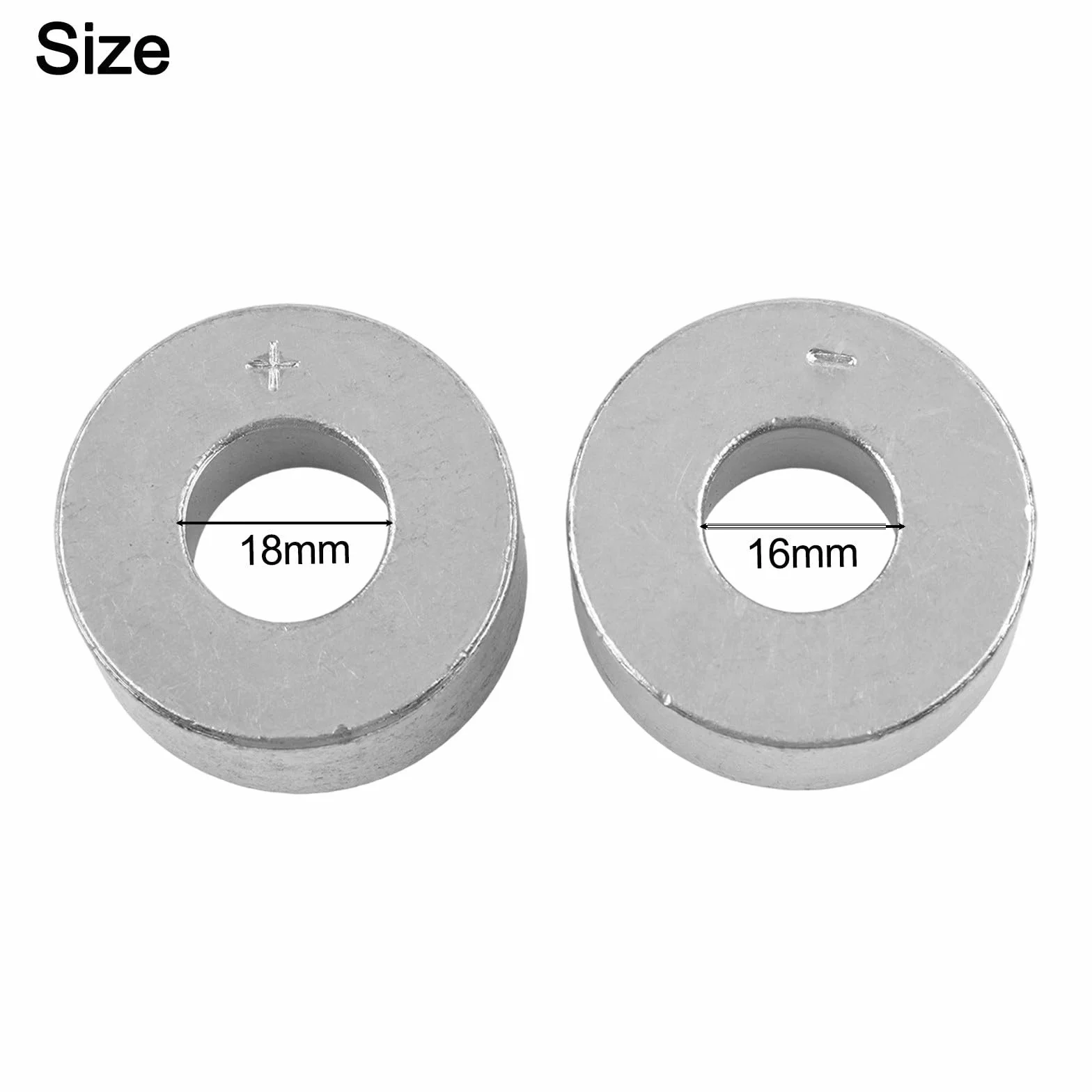 Set di 2 attrezzi per riparazione poli batteria auto, manicotti metallo 16 mm e 18 mm, argento
