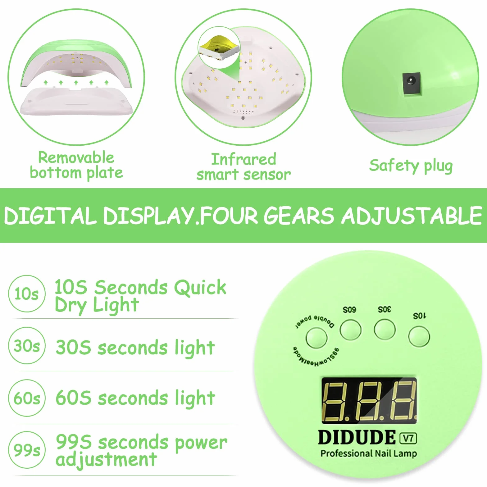 Lampada LED Unghie UV Professionale,168W Asciuga Unghie con Sensore Di Avvio Automatico,Display LCD e 4 Timer (10/30/60/99s),Per Manicure/Pedicure Lampada Asciuga Smalto Semipermanente