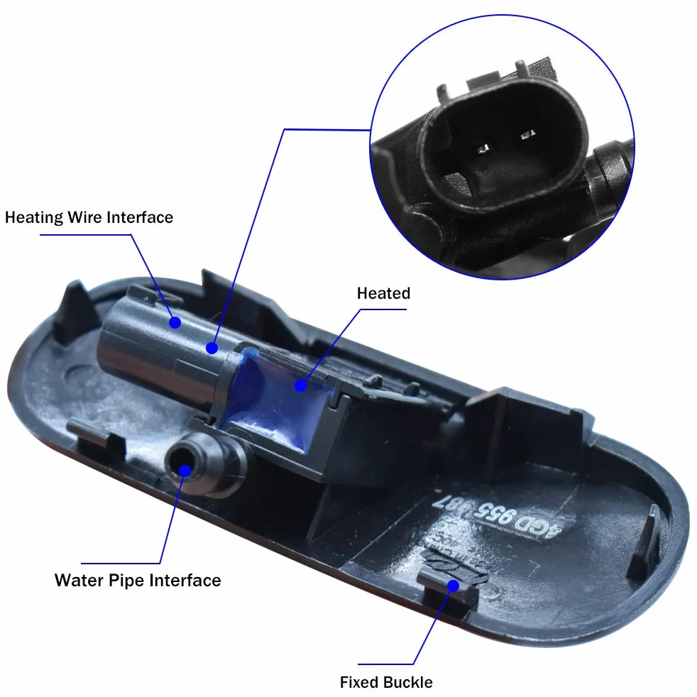 Ugello Lavacristallo per Audi A1 8X A4 B8 Q3 Q5 Q7 4L TT, 2 Pezzi, Plastica Nero