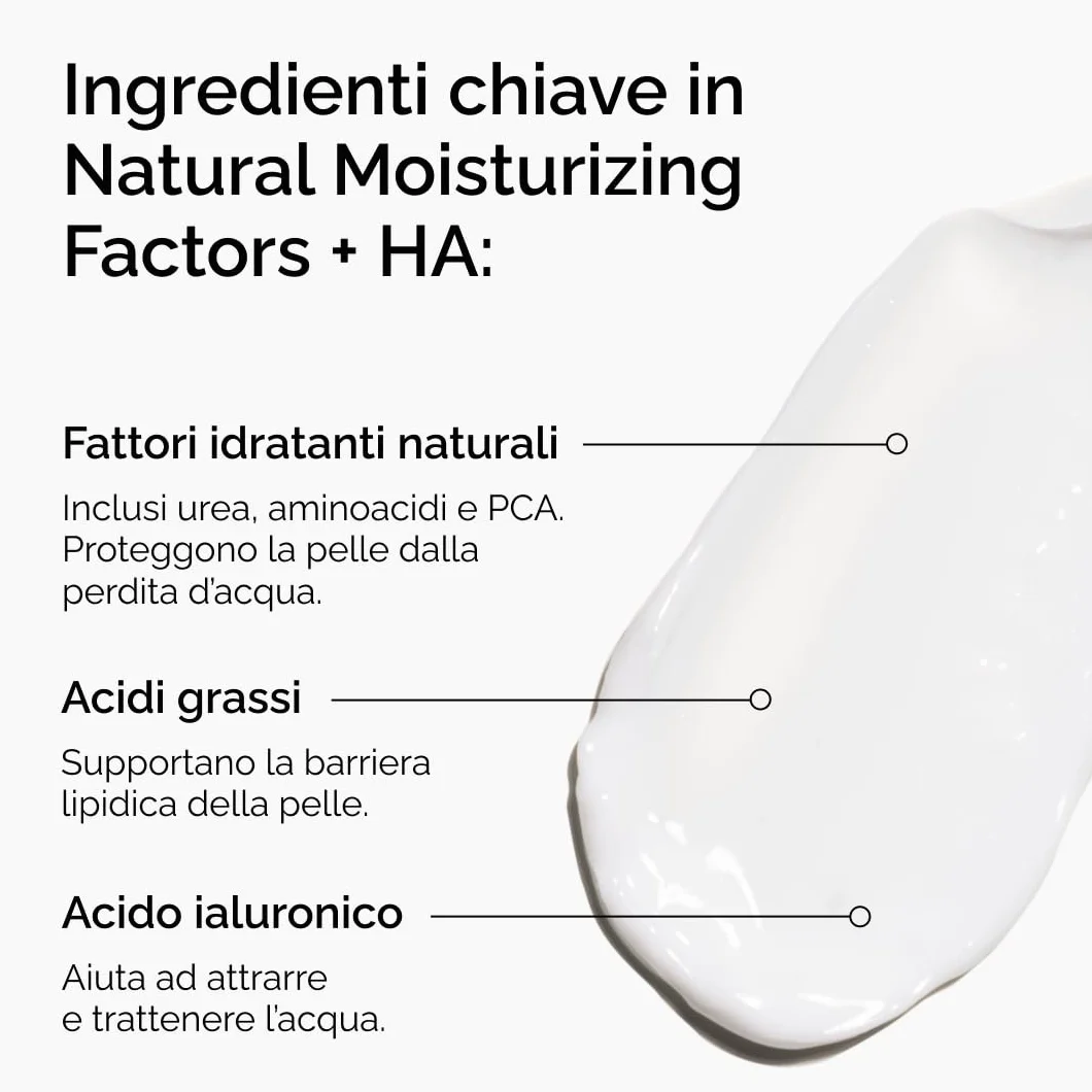 The Ordinary Natural Moisturizing Factors + HA 100ml, Fattori Naturali di Idratazione + Acido Ialuronico, Idratante leggero per supporto della barriera cutanea e idratazione