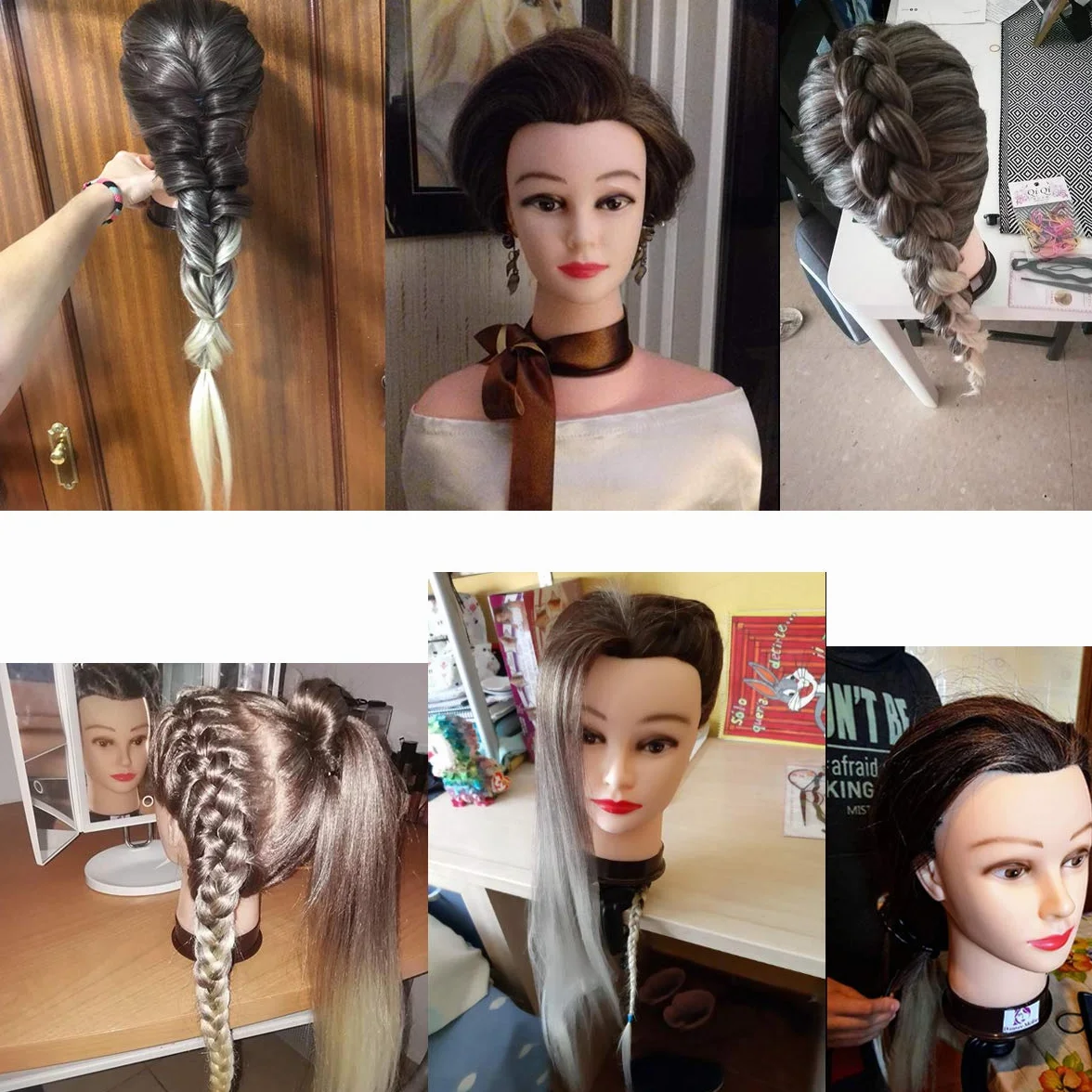 Testina Parrucchiere 26" Capelli Sintetici Morbidi con Staffa e Accessori