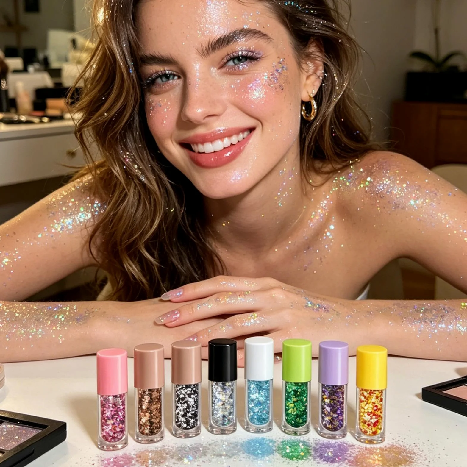 Gel Glitter Per Il Viso Brillantini Luccicanti Scintillanti E Bagliori | Gel Glitter Per Il Corpo Per Feste, Festival, Concerti, Parate, Partite Di Calcio, Compleanni, Bambini, Ragazze E