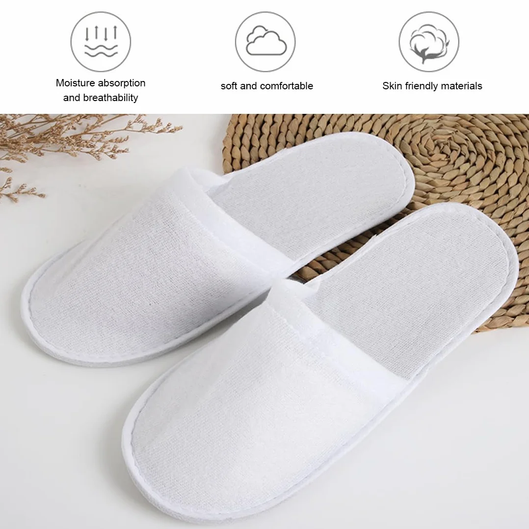 Pantofole usa e getta antiscivolo ciabatte chiuse hotel spa casa viaggio taglia unisex 2 coppie