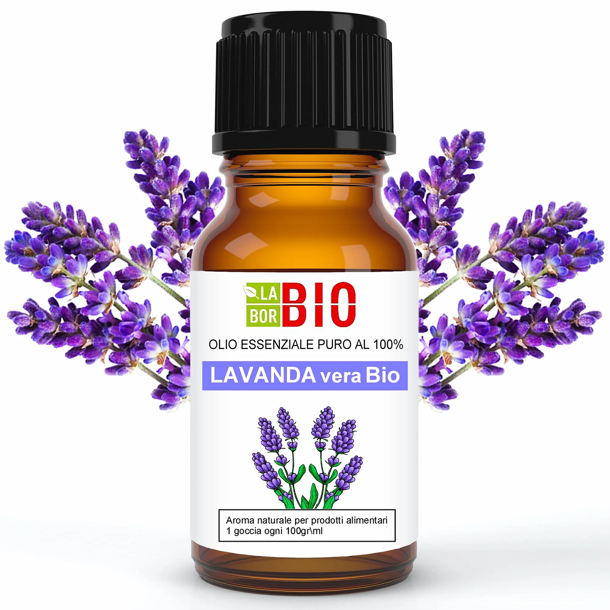 Lavanda vera Officinalis Bio Olio essenziale 100% Puro 10 ml - Laborbio