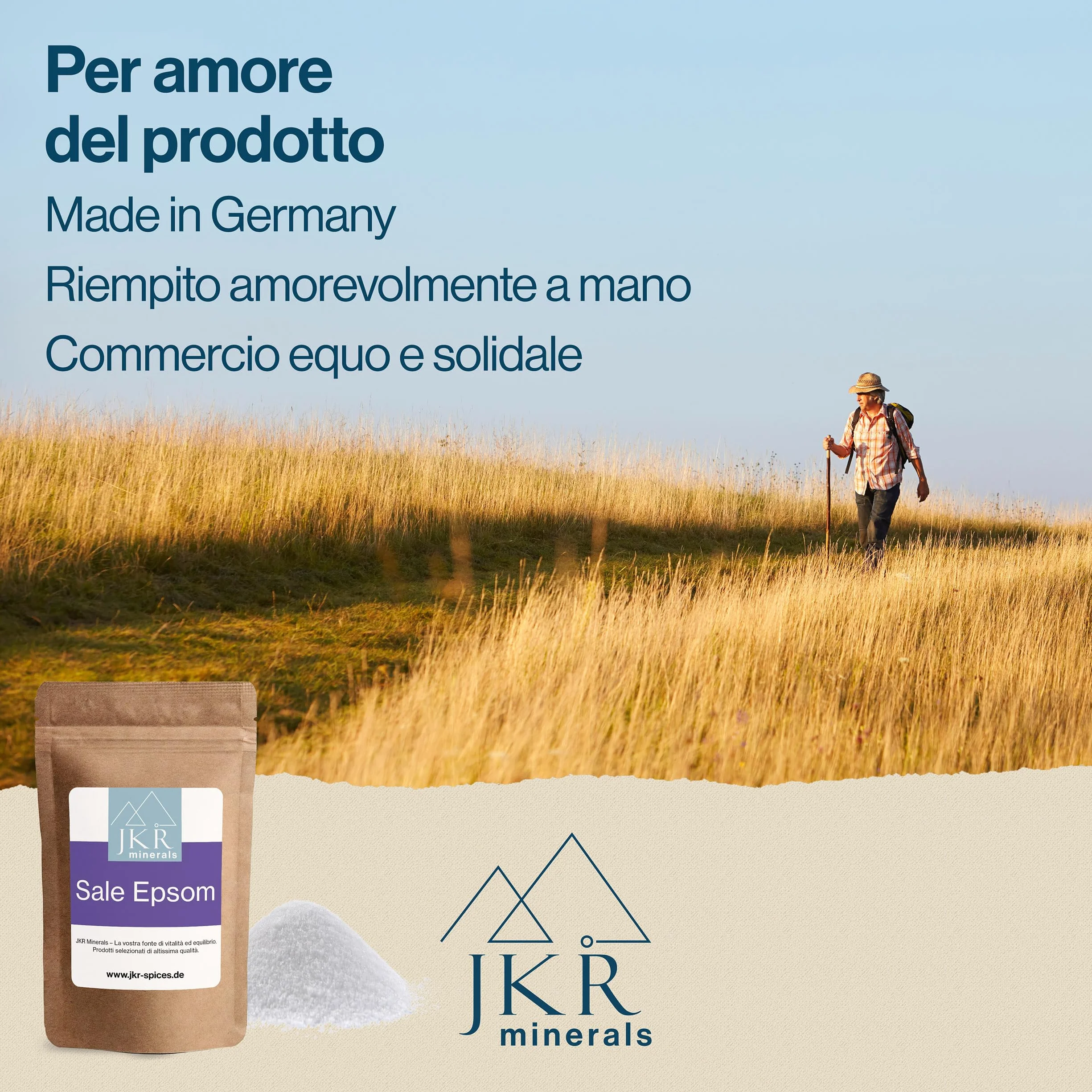 JKR Spices Epsom Salt 200g | Sale di Epsom per uso alimentare | Solfato di magnesio per uso alimentare | MgSO4 in sacchetto richiudibile neutro al CO²