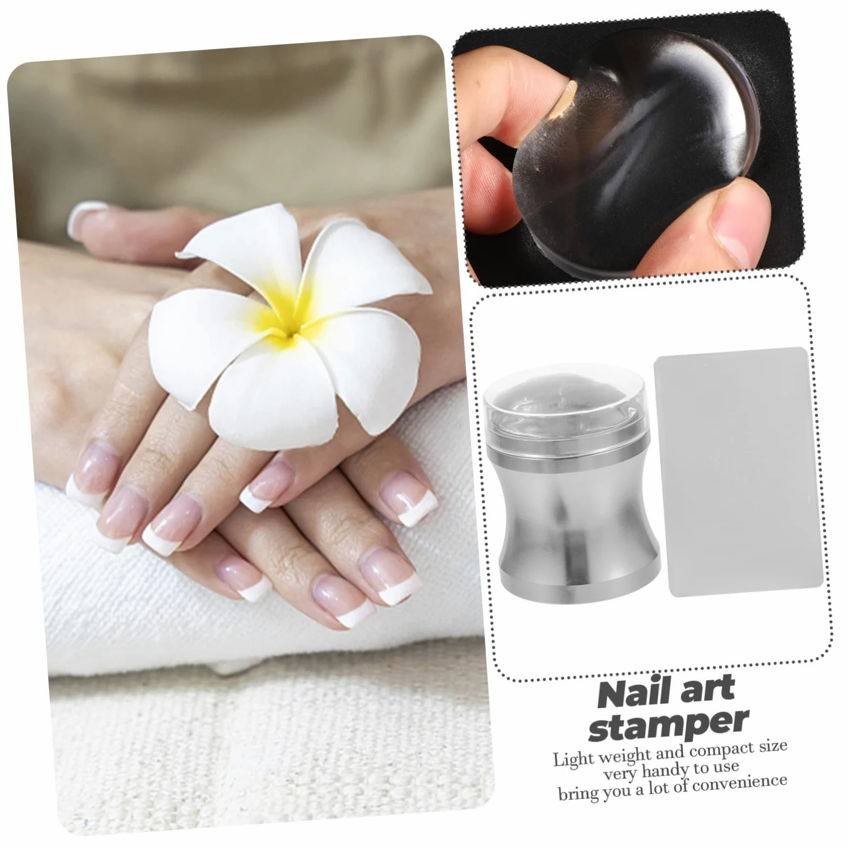Healeved 5sets Stampini Per Unghie Silicone Per Nail Art Facili Usare Stampini e Raschietto Per Decorazioni Unghie Mano