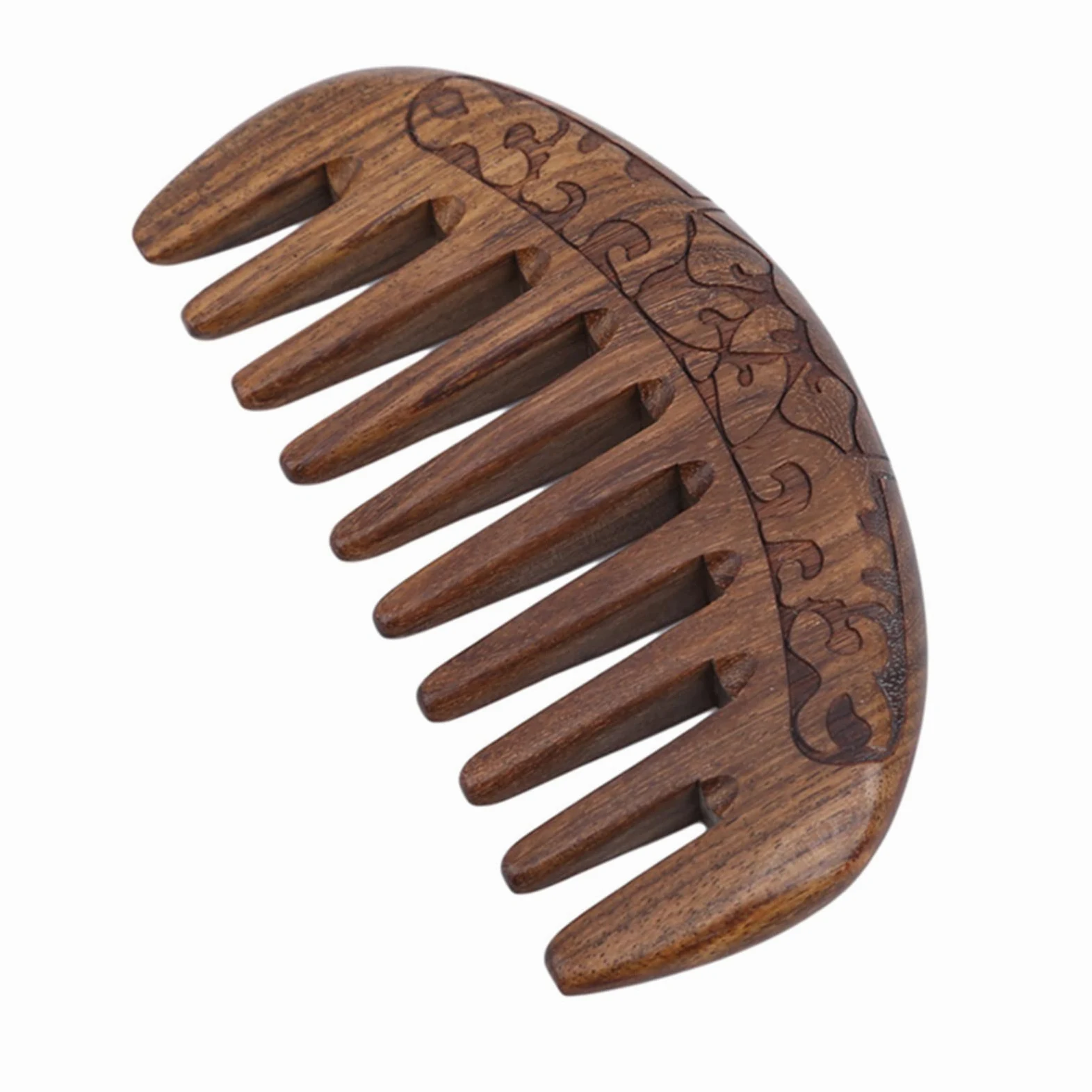 Combina in Legno Tascabile Sandalo Naturale Dente Super Stretto pettini in Legno di Barba acconciatura. (Color