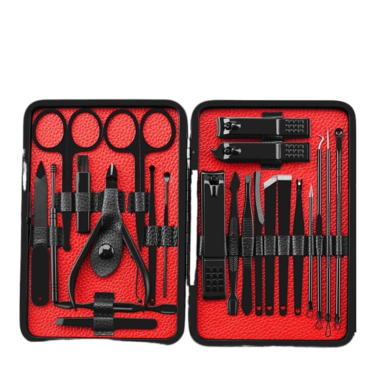 Set di forbici professionali per pedicure e cuticole, pinzette per manicure, 18 pezzi, colore: blu