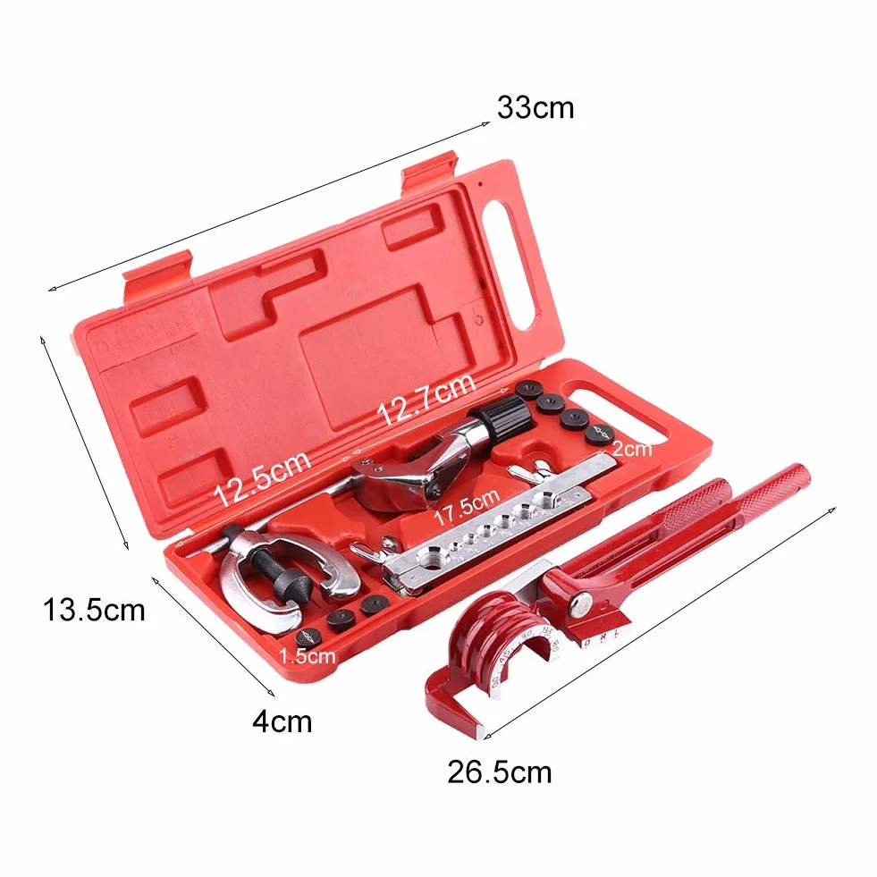 Kit svasatura tubi 11 pezzi con utensile di piegatura taglierina per rame